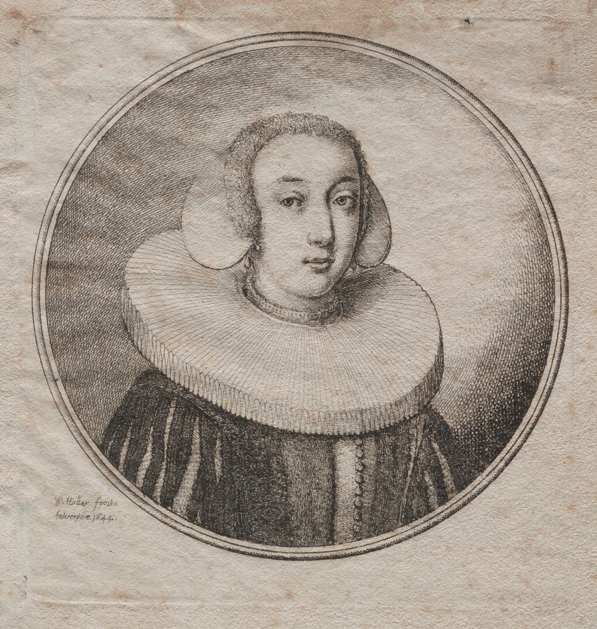 Mujer con gorguera de molino de Wenceslaus Hollar