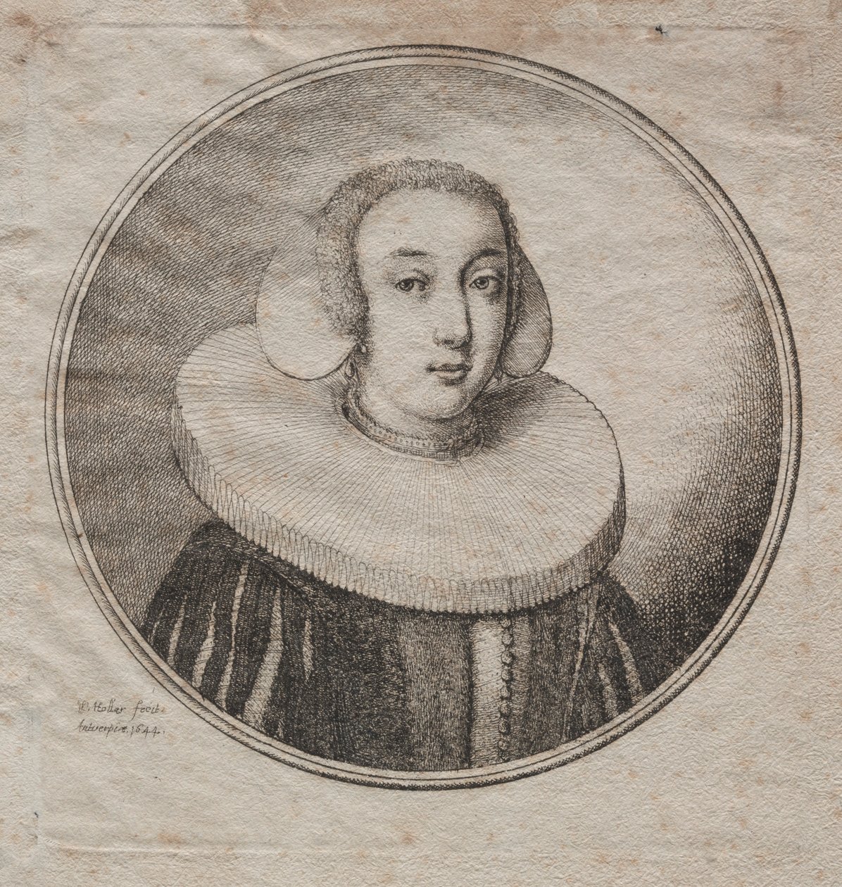 Mujer con gorguera de molino de Wenceslaus Hollar