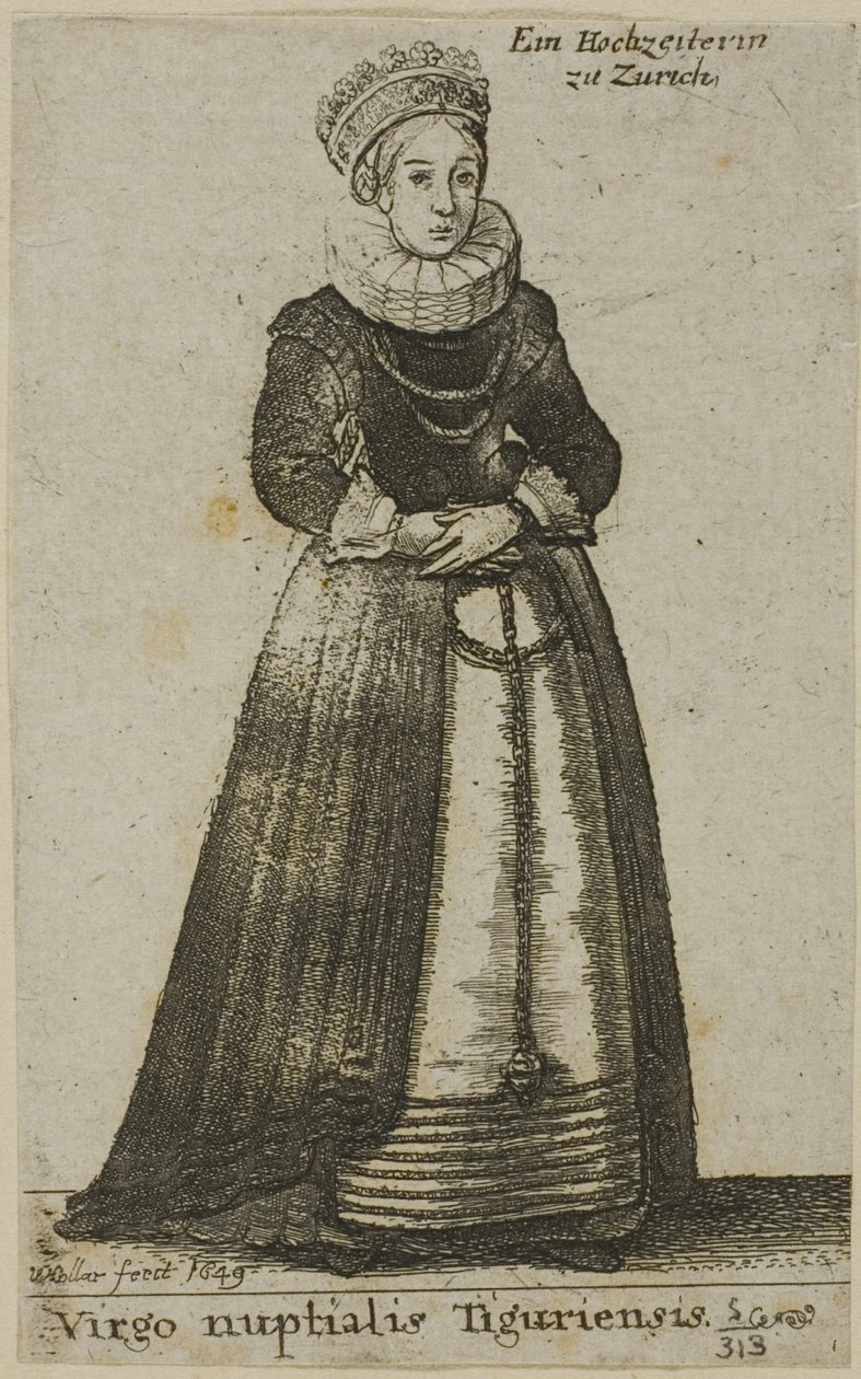 Mujer de Zúrich con vestido de novia de Wenceslaus Hollar