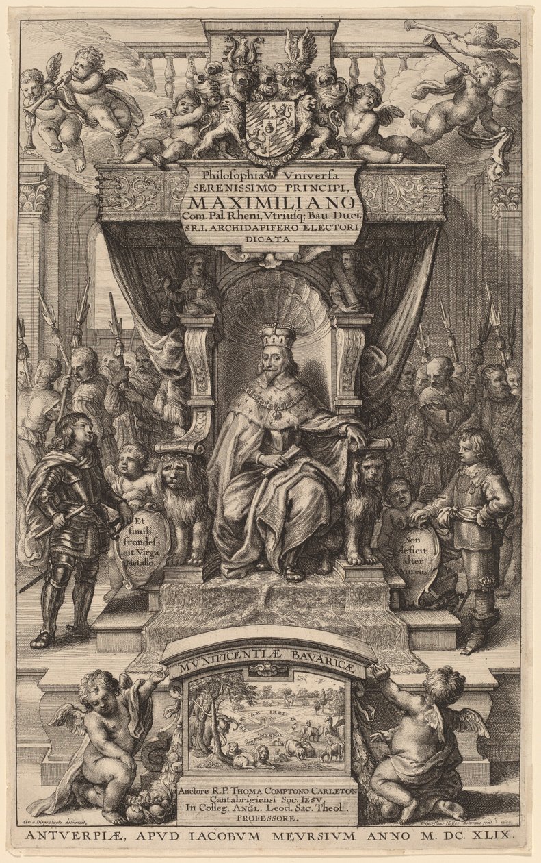 Página de título de "Philosophia Universia" de Wenceslaus Hollar after Abraham van Diepenbeeck