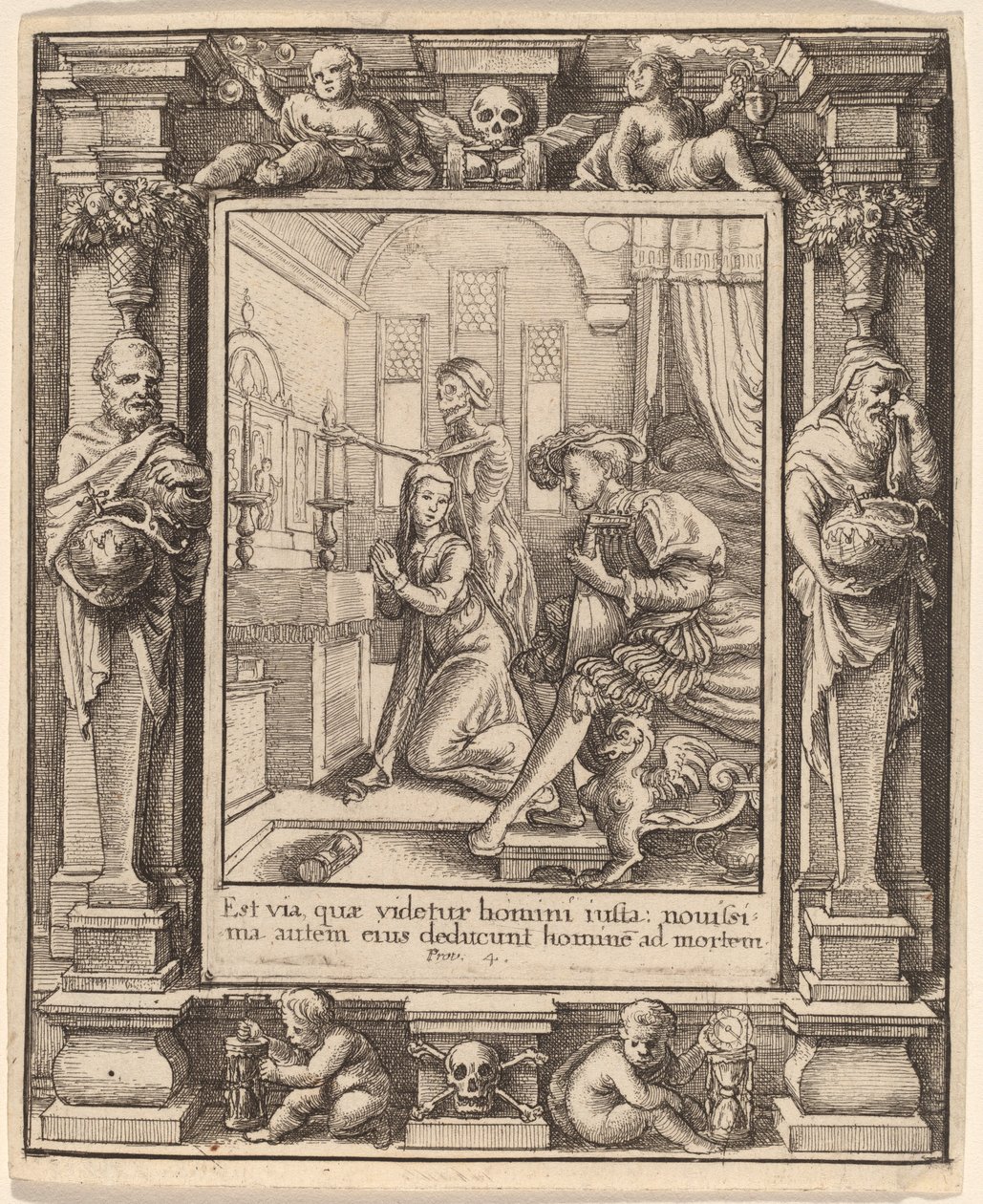 Monja de Wenceslaus Hollar after Hans Holbein the Younger after Abraham van Diepenbeeck
