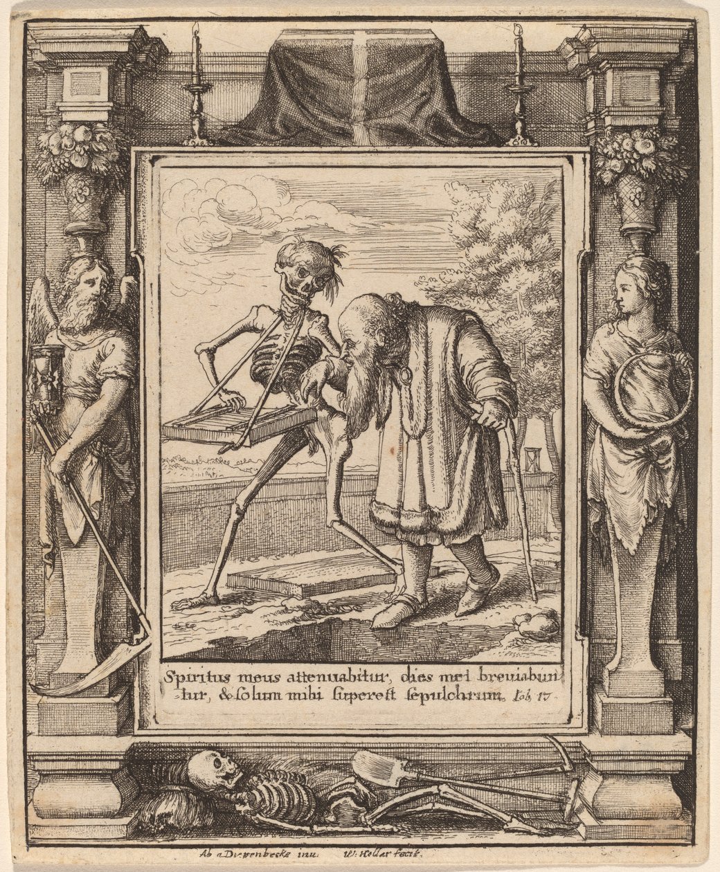 Hombre viejo de Wenceslaus Hollar after Hans Holbein the Younger after Abraham van Diepenbeeck