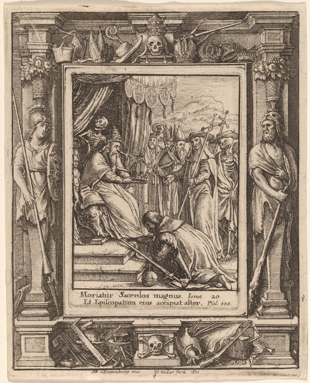El Papa de Wenceslaus Hollar after Hans Holbein the Younger after Abraham van Diepenbeeck