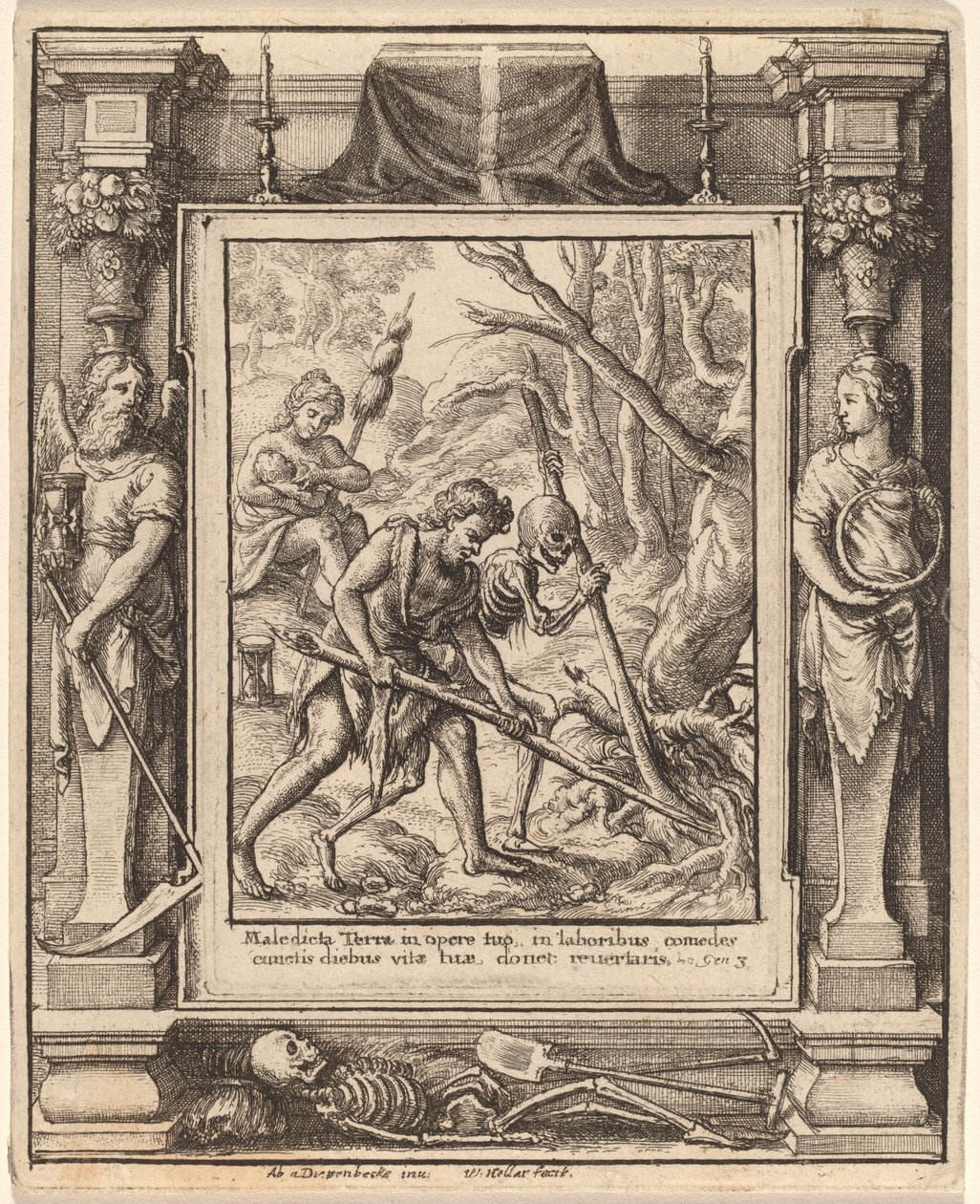 Cuando Adán cavó de Wenceslaus Hollar after Hans Holbein the Younger after Abraham van Diepenbeeck