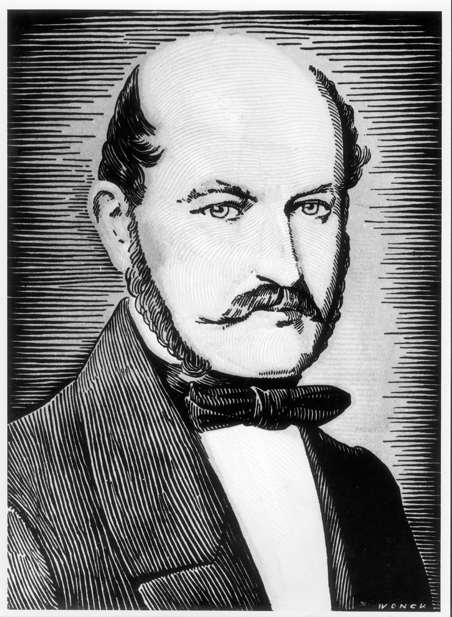 Retrato de Ignacz Semmelweiss (1818-1865) (foto en blanco y negro) de Wenck