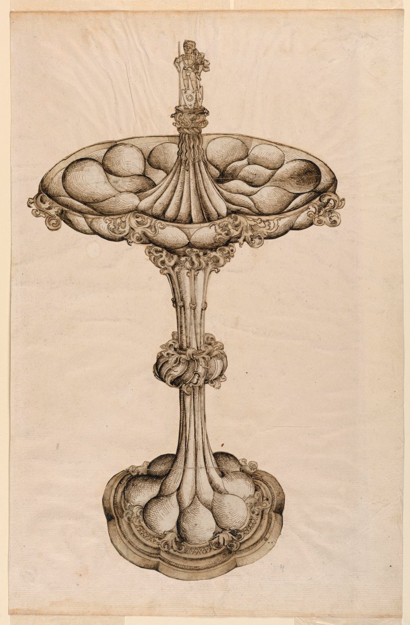 Dibujo, centro de mesa de plata, 1498 de Wenzel von Olmütz