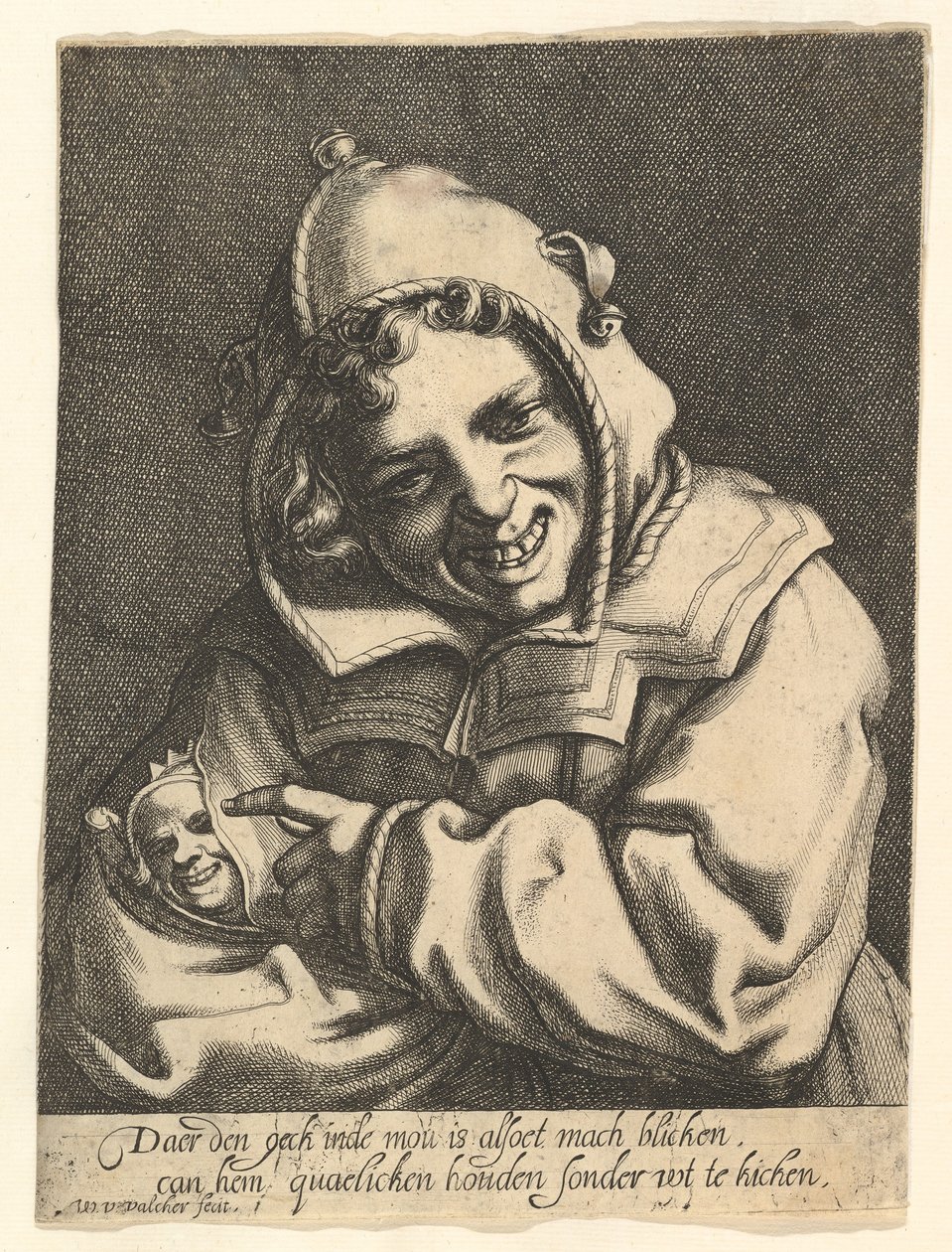 Bufón Riéndose, ca. 1612 de Werner Jacobsz. van den Valckert