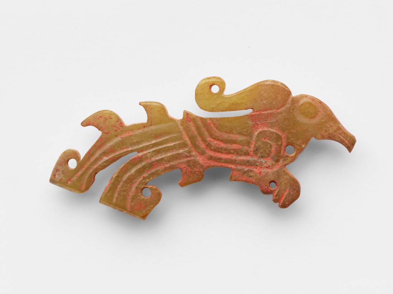 Colgante en forma de pájaro, c.1050-c.950 a.C. (jade, nefrita) de Western Zhou Dynasty Chinese School