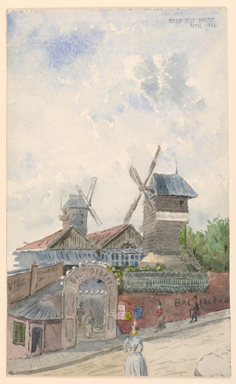 Dibujo, Moulin de la Galette, París, abril de 1887 de Whitney Warren Jr.