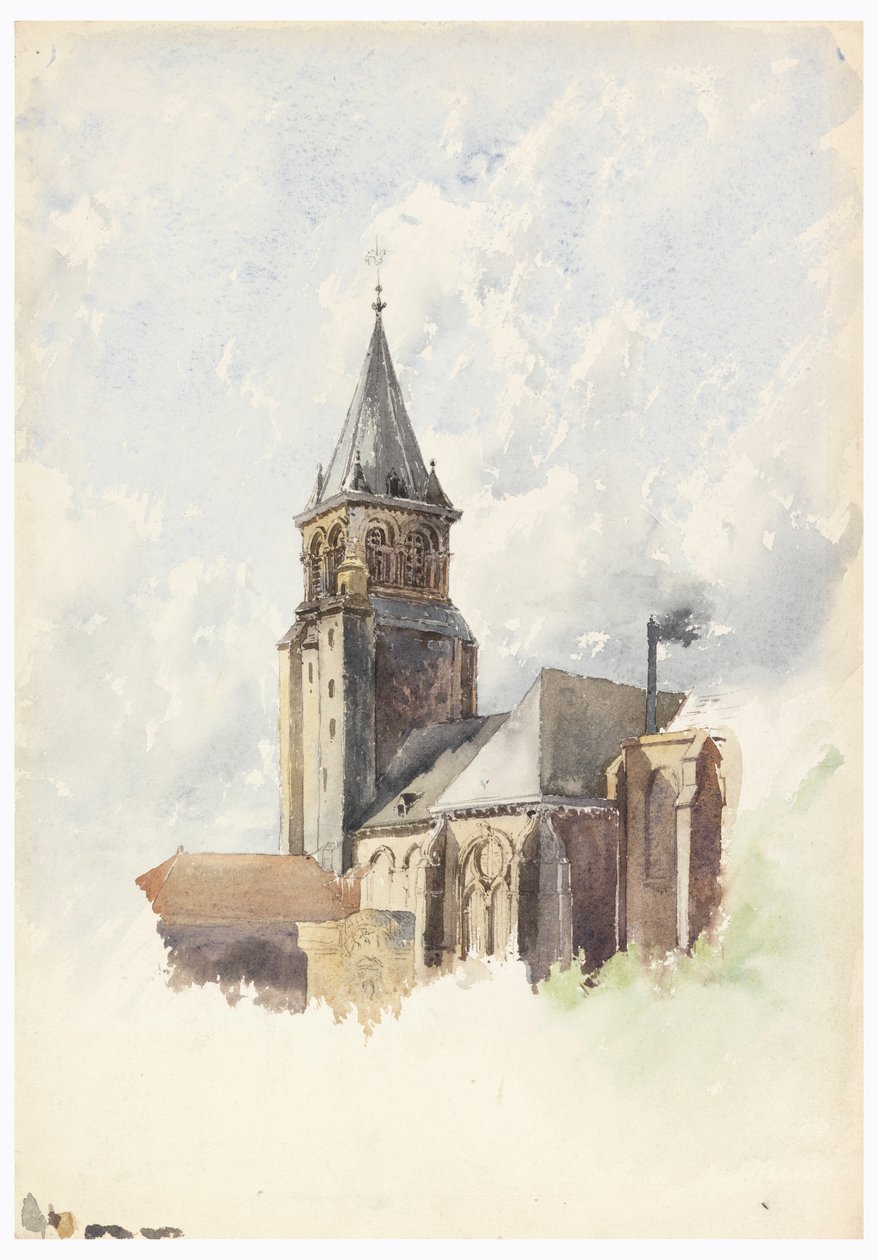 Dibujo, Saint Germain-des-Prés, París, hacia 1887 de Whitney Warren Jr.
