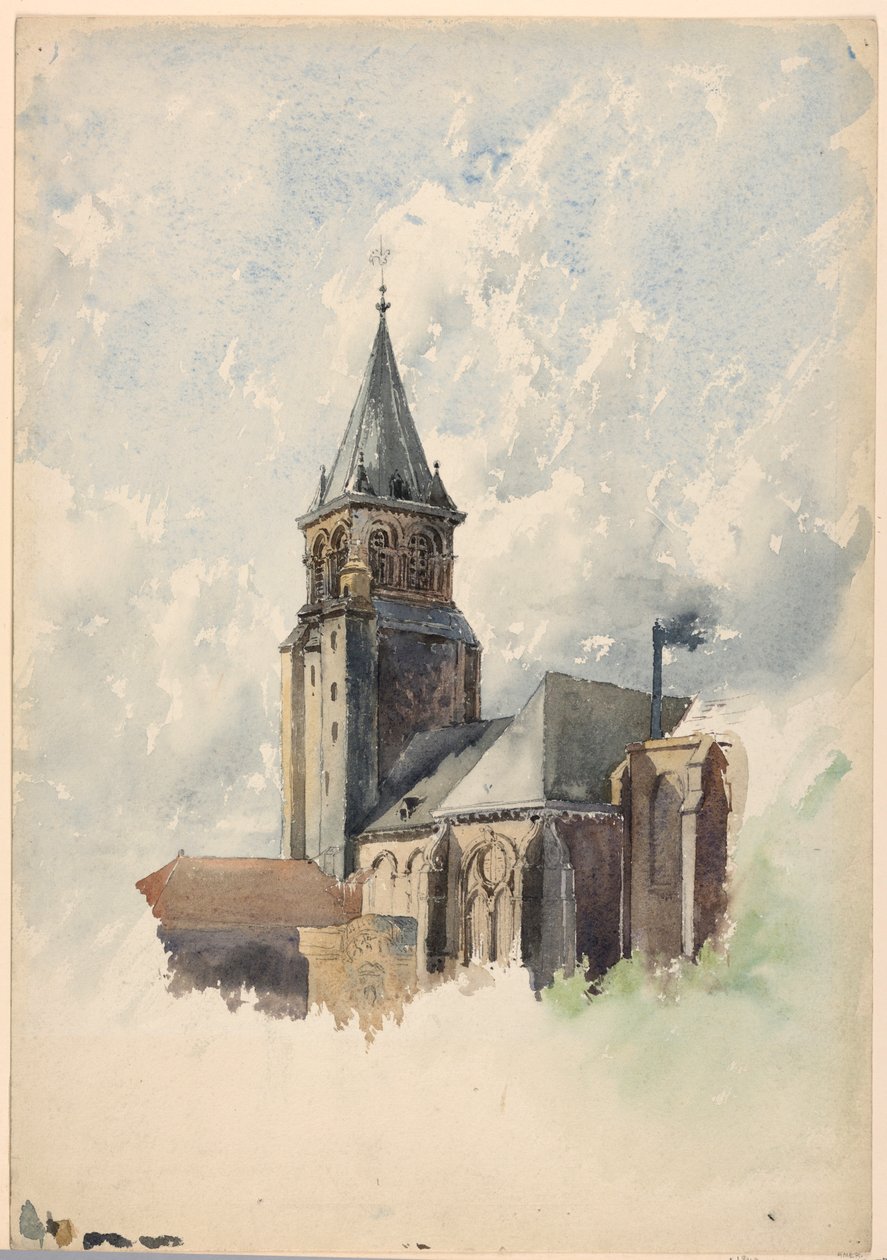 Dibujo, Saint Germain-des-Prés, París, hacia 1887 de Whitney Warren Jr.