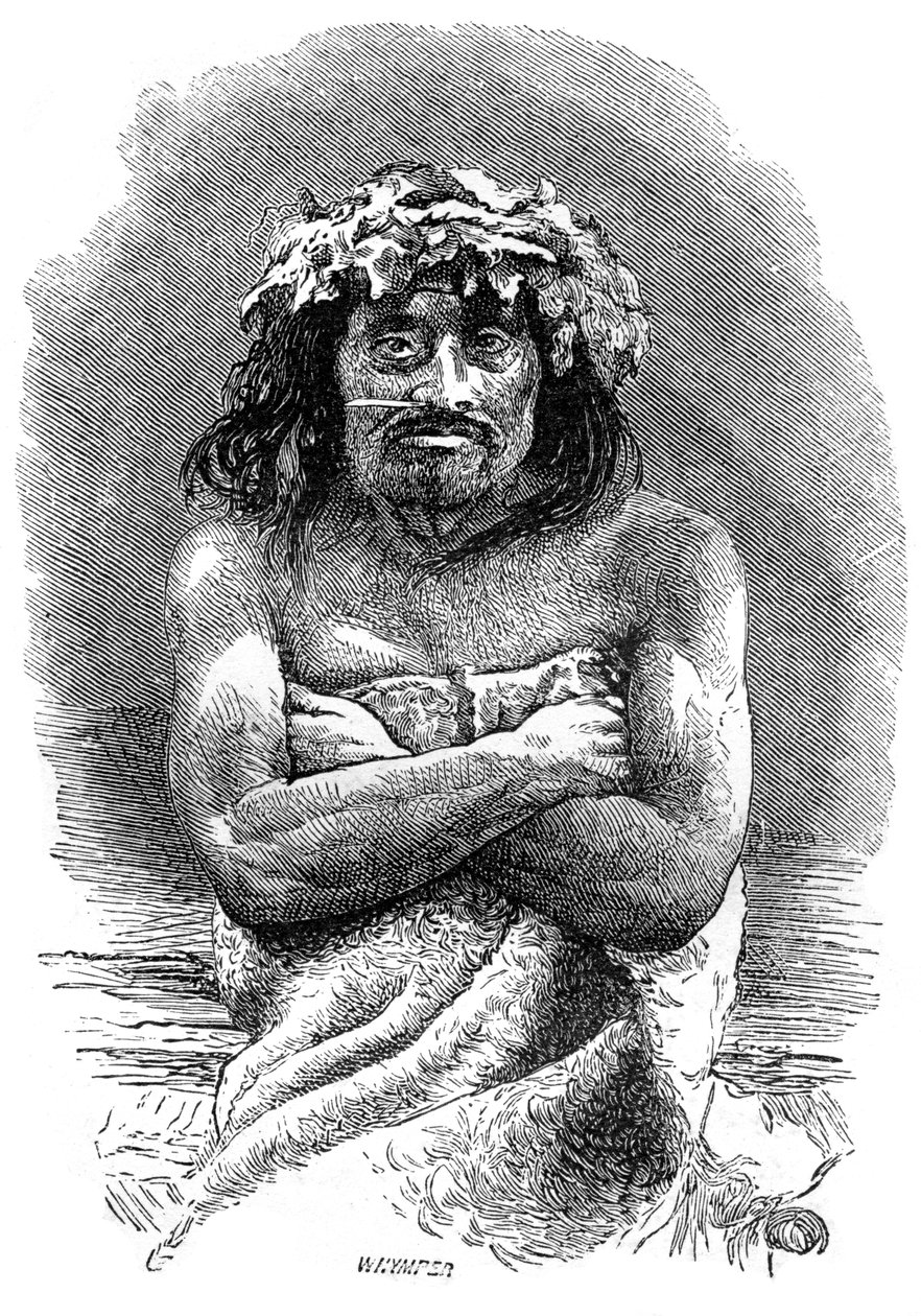 Persona indígena de la Isla de Vancouver, Columbia Británica, siglo XIX de Whymper