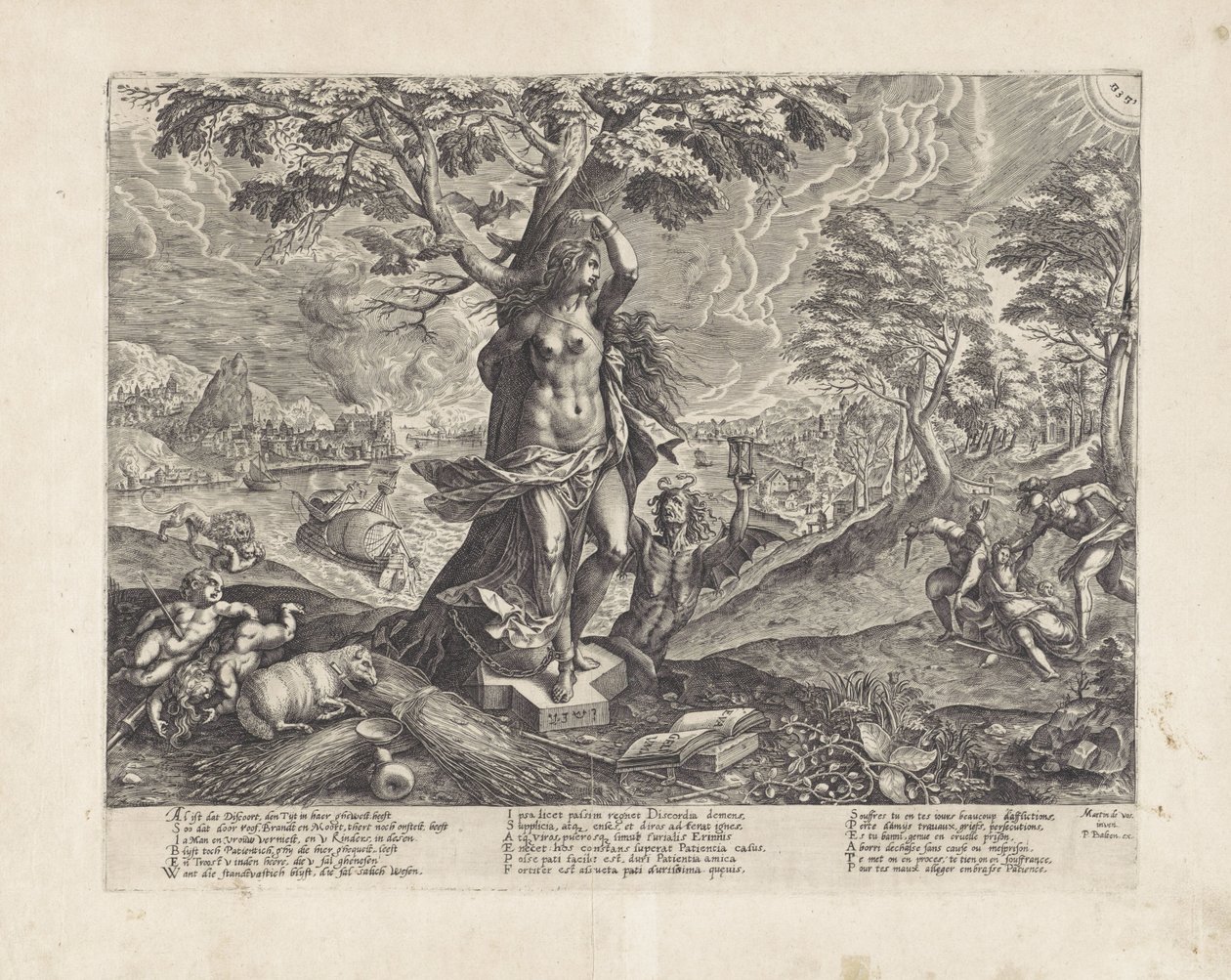 Alegoría de la paciencia durante el período de guerra de Wierix