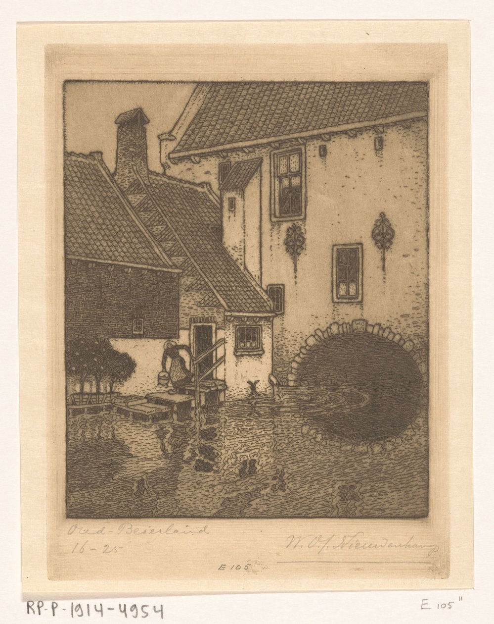 Fachada trasera del ayuntamiento de Oud-Beijerland
Canal de Oud-Beierland (título original) de Wijnand Otto Jan Nieuwenkamp (signed by artist)