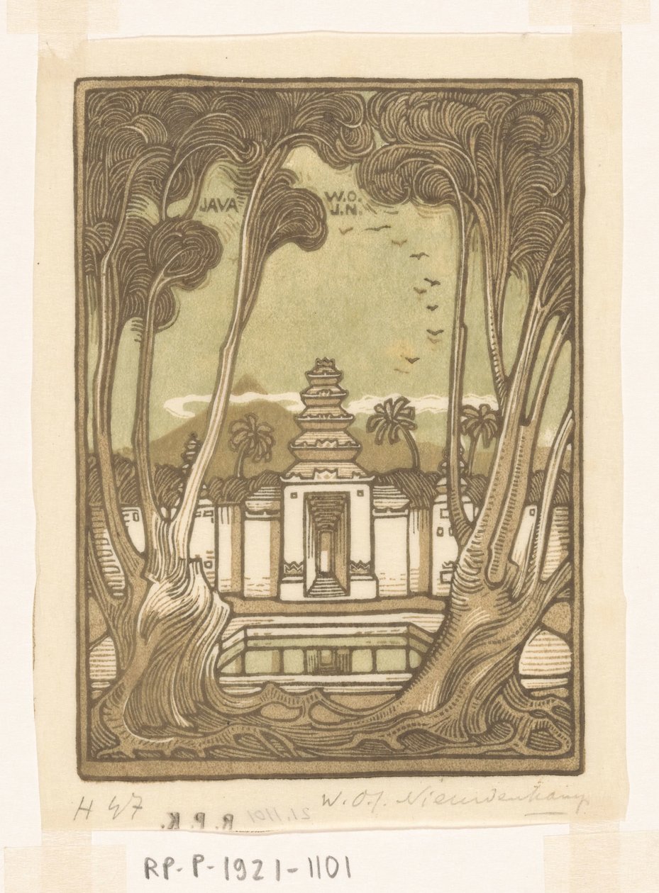 Cementerio cerca de Jogyakarta en Java
Cementerio de Heile, Java (título original) de Wijnand Otto Jan Nieuwenkamp (signed by artist)
