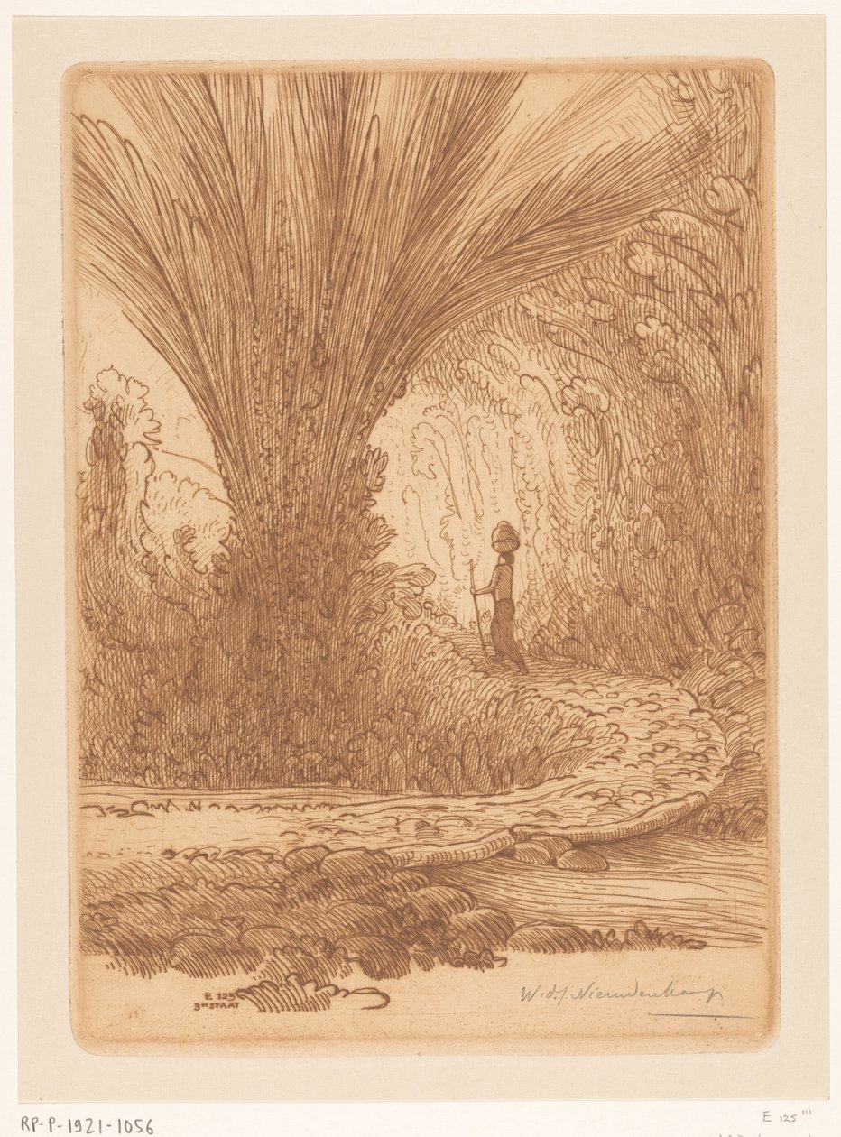 Ladera de montaña cubierta de vegetación en Bali
En las montañas (título original) de Wijnand Otto Jan Nieuwenkamp (signed by artist)