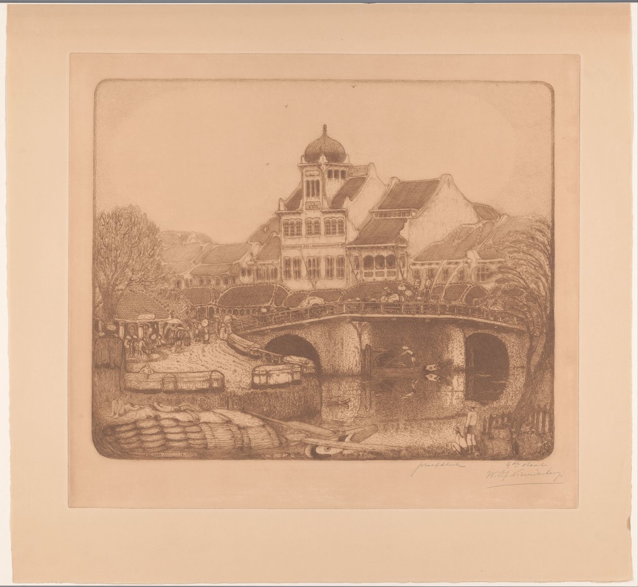 Puente y edificio de oficinas en Batavia
Sobre el Kali Besar en Batavia (título original) de Wijnand Otto Jan Nieuwenkamp (signed by artist)