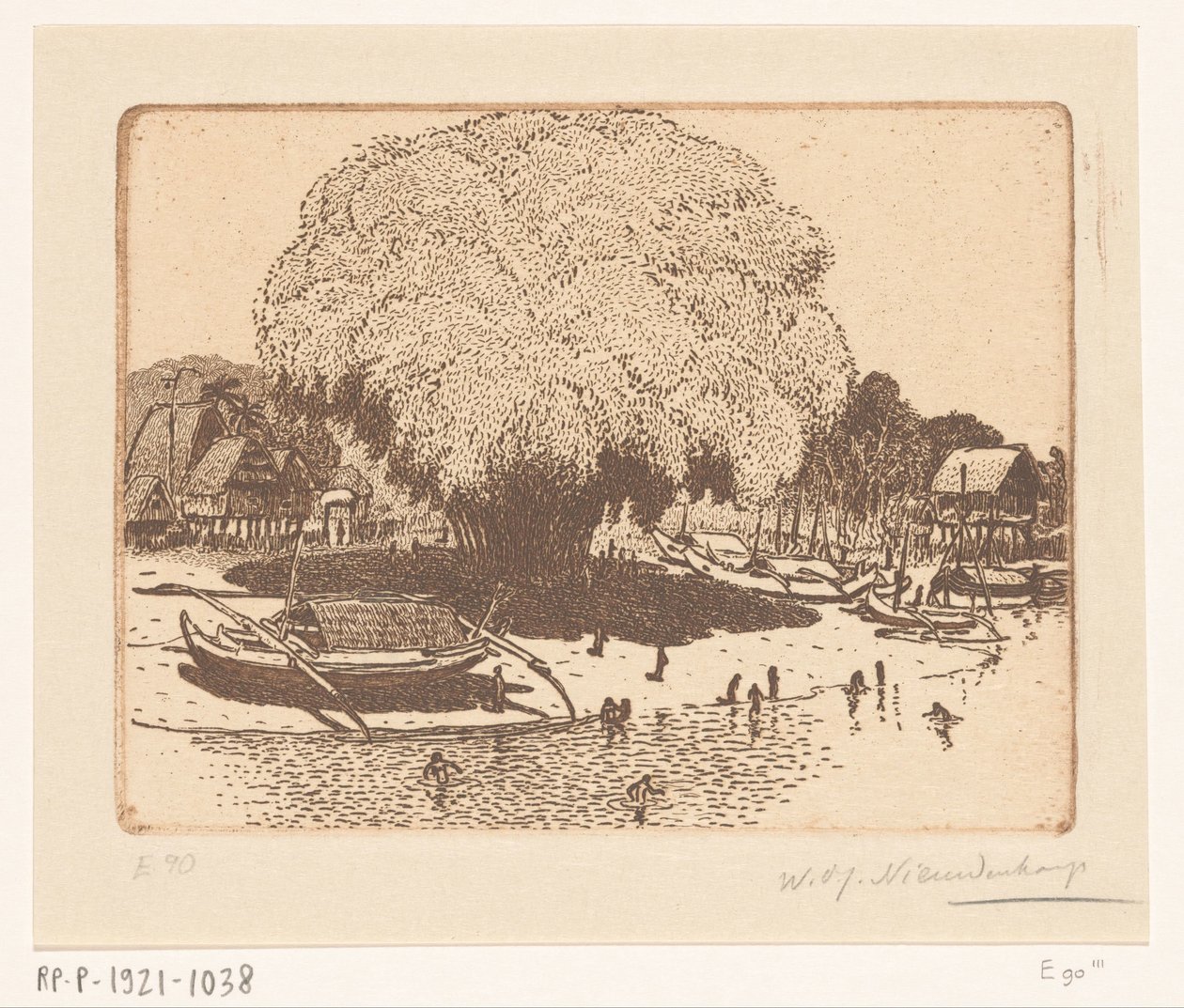 Vista de Loloan Barat en Bali
El pueblo de los pescadores (título original) de Wijnand Otto Jan Nieuwenkamp (signed by artist)