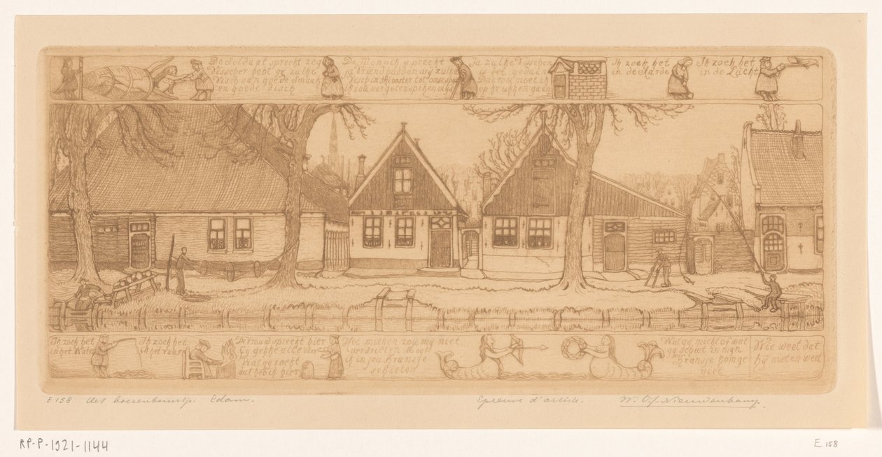 El barrio de los campesinos, Edam (título original del objeto) de Wijnand Otto Jan Nieuwenkamp (signed by artist)