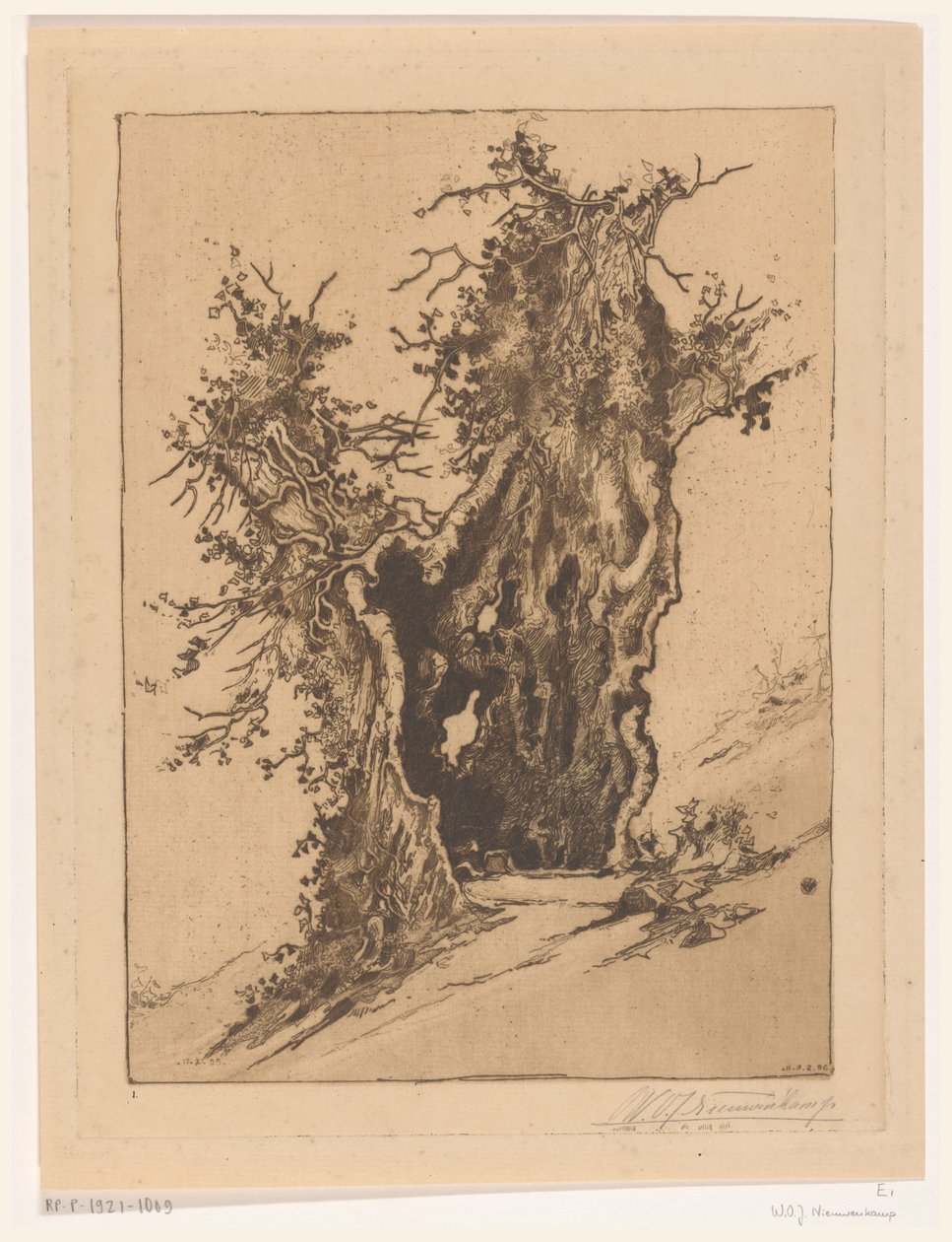 Árbol hueco cerca de Seelisberg en Suiza
Árbol hueco (título original) de Wijnand Otto Jan Nieuwenkamp (signed by artist)