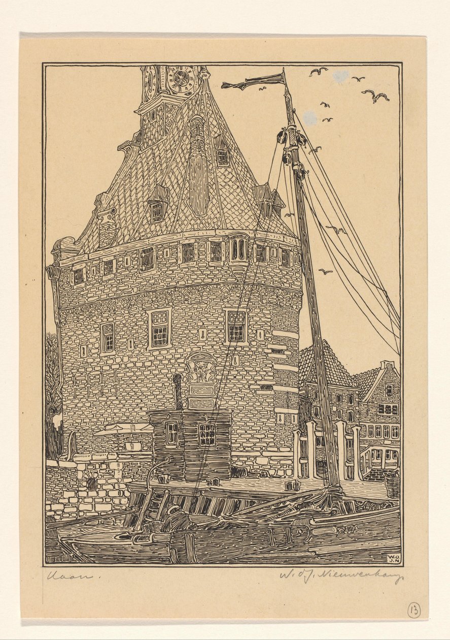 Torre principal de Hoorn de Wijnand Otto Jan Nieuwenkamp (signed by artist)