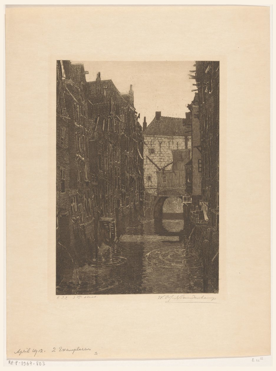 Casas en el Voorstraatshaven en Dordrecht
Canal en Dordrecht (título original)
Dordrecht, seis grabados de W.O.J. Nieuwenkamp y J.M. Graadt van Roggen (título original de la serie) de Wijnand Otto Jan Nieuwenkamp (signed by artist)