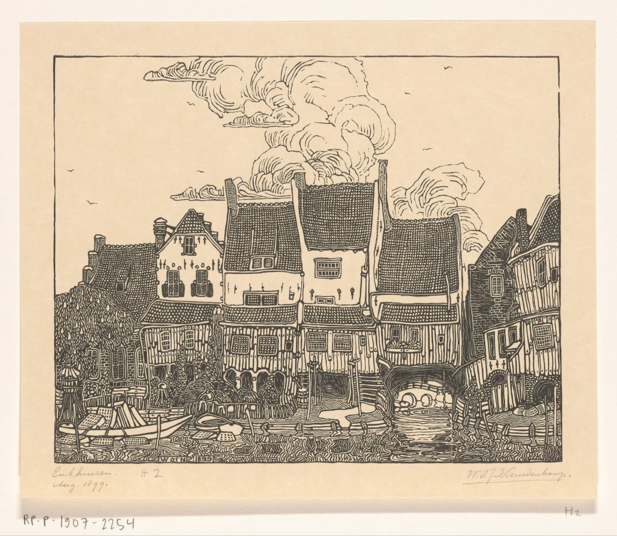 Casas en el puerto de Enkhuizen
Puerto de Enkhuizen (título original) de Wijnand Otto Jan Nieuwenkamp (signed by artist)