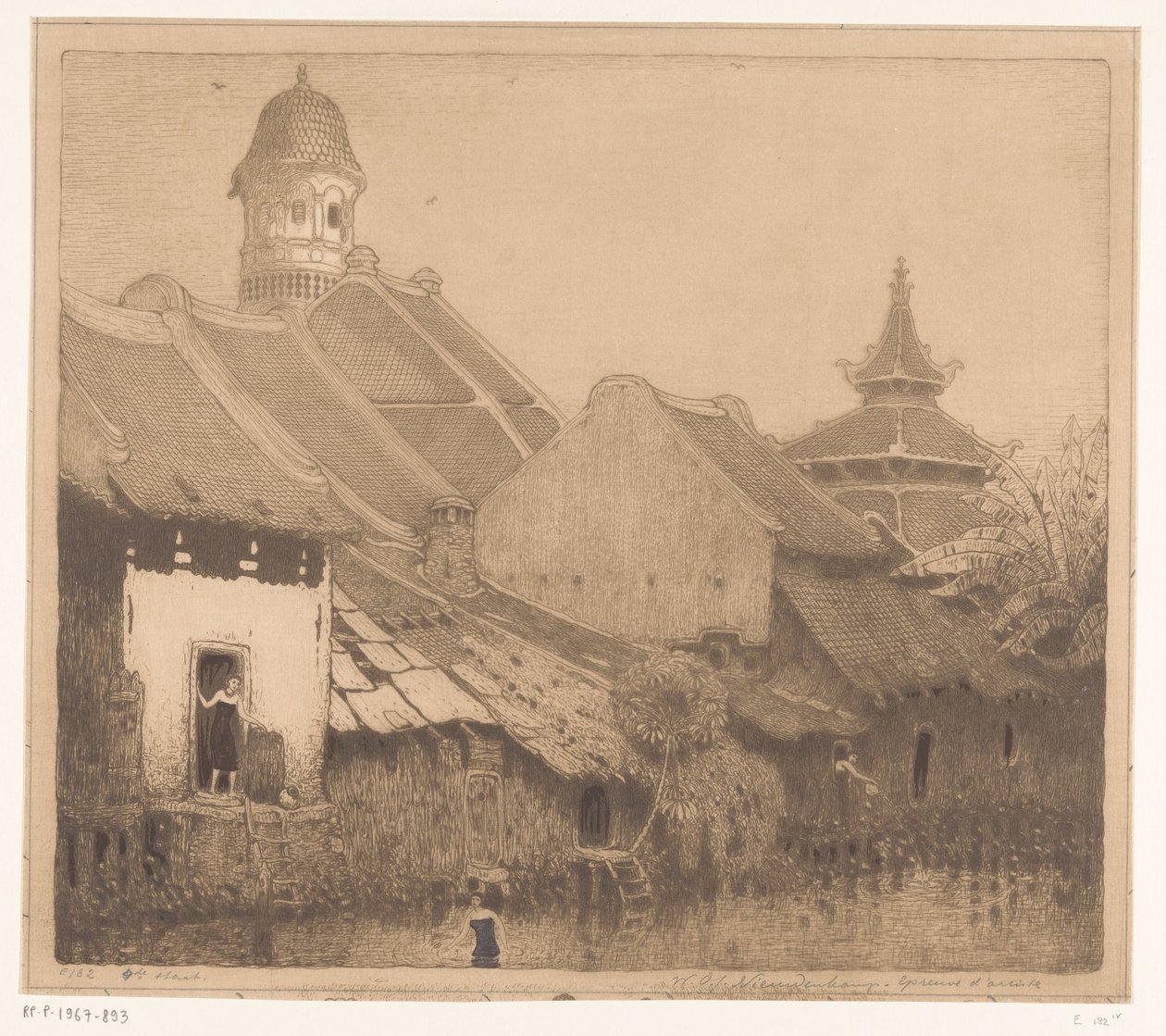Casas junto al agua en Semarang
En el kampong, Semarang (título original) de Wijnand Otto Jan Nieuwenkamp (signed by artist)