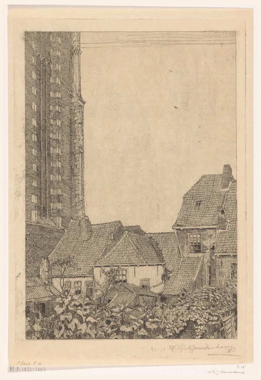 Casas cerca de la Torre de Nuestra Señora en Amersfoort
Al pie de la torre (título original) de Wijnand Otto Jan Nieuwenkamp (signed by artist)