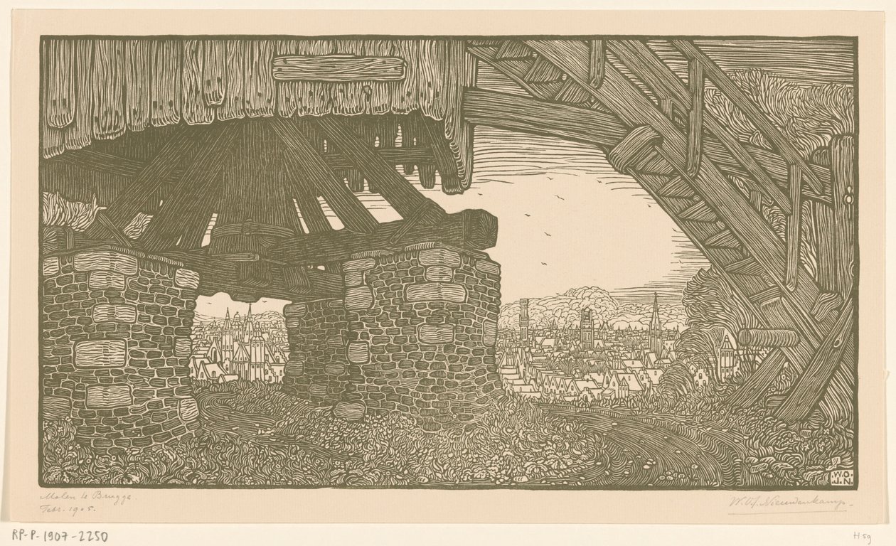 Parte inferior de un molino de maíz en Brujas
Mill in Bruges (título original) de Wijnand Otto Jan Nieuwenkamp (signed by artist)