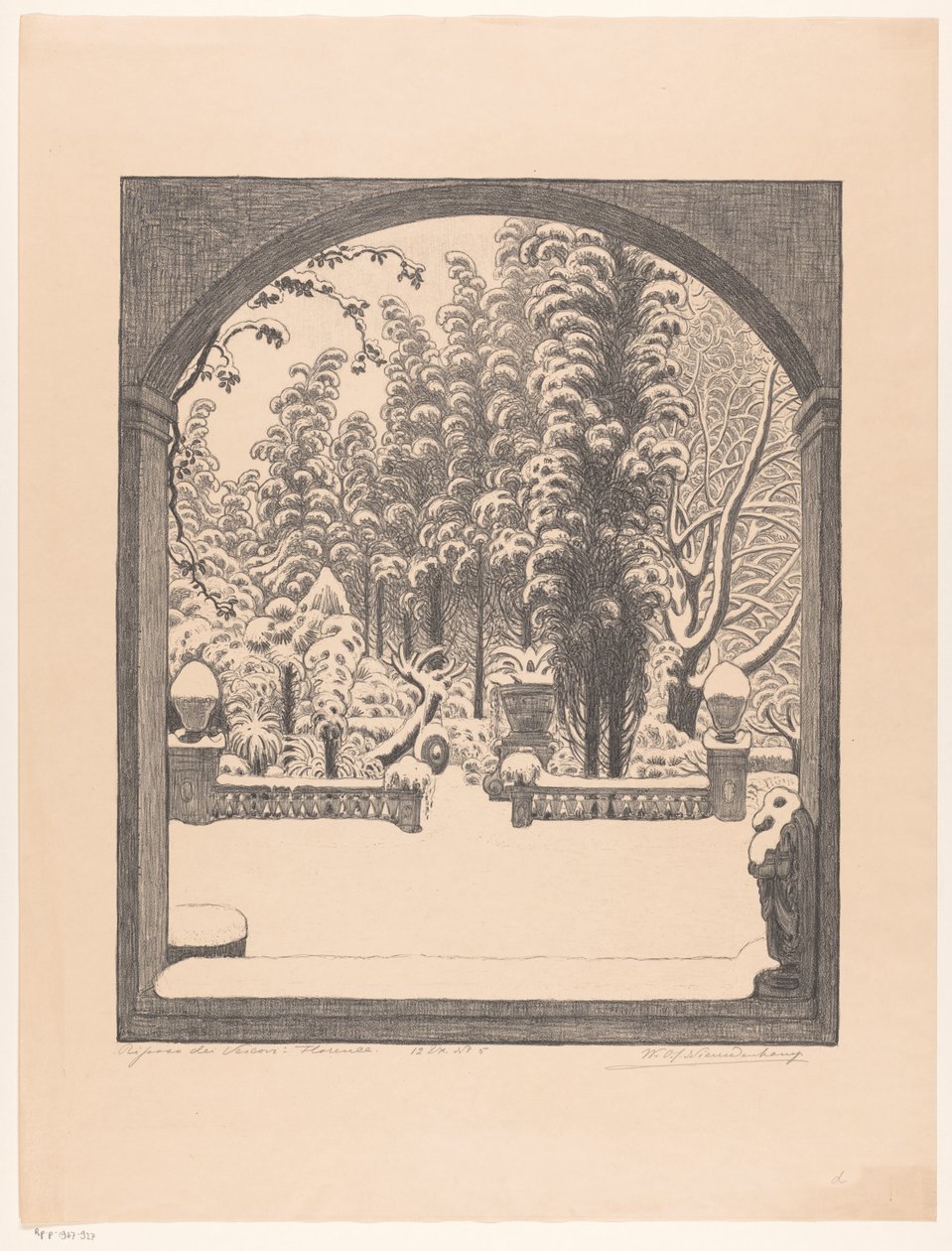 Riposo dei Vescovi: Florencia (título original en el objeto) de Wijnand Otto Jan Nieuwenkamp (signed by artist)