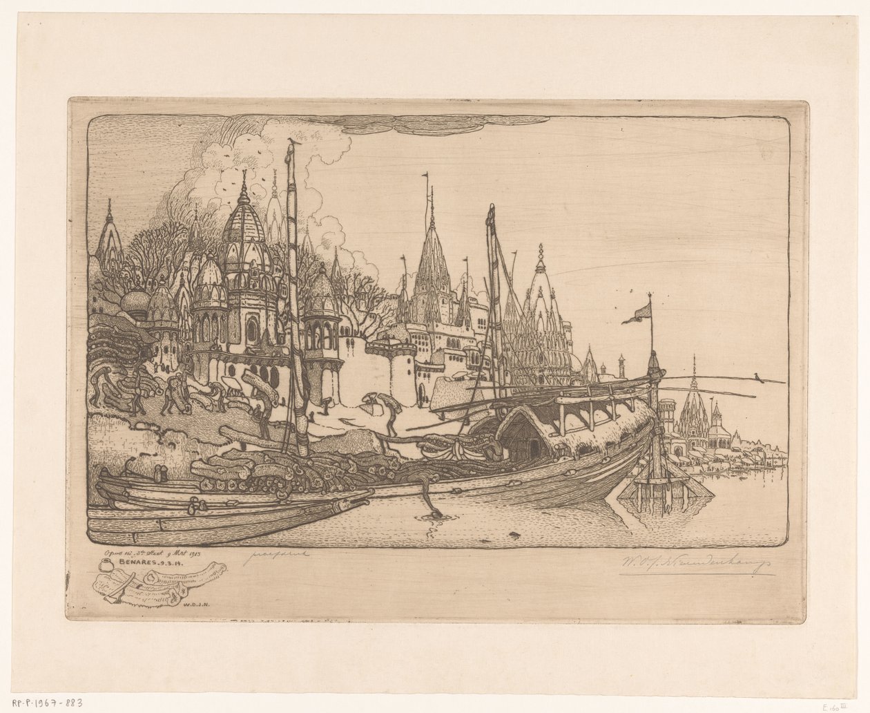 Barco con leña a orillas del Ganges en Benarés
Barco con leña, Benarés (título original) de Wijnand Otto Jan Nieuwenkamp (signed by artist)