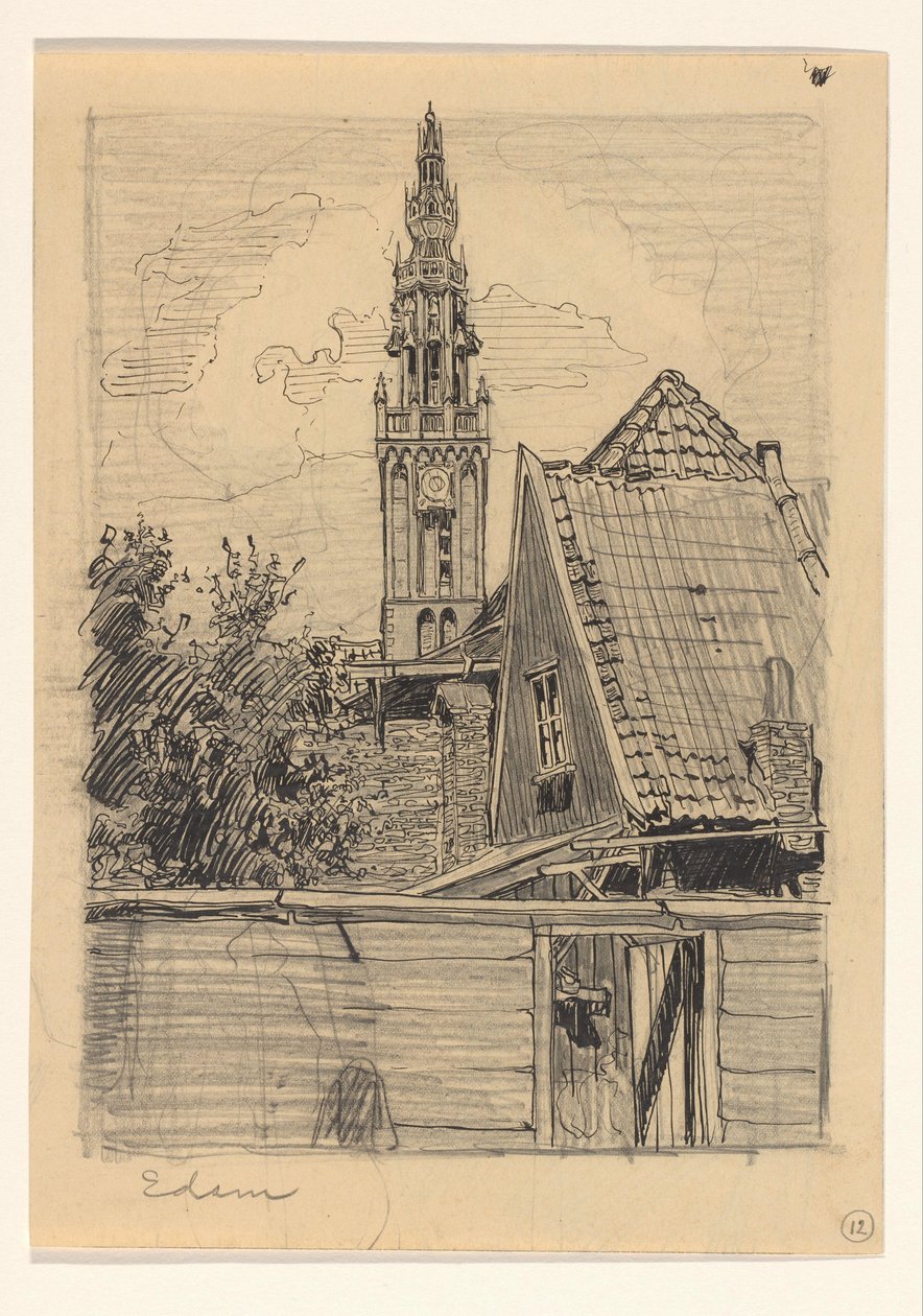 Vista del campanario de la iglesia de Nuestra Señora de Edam de Wijnand Otto Jan Nieuwenkamp