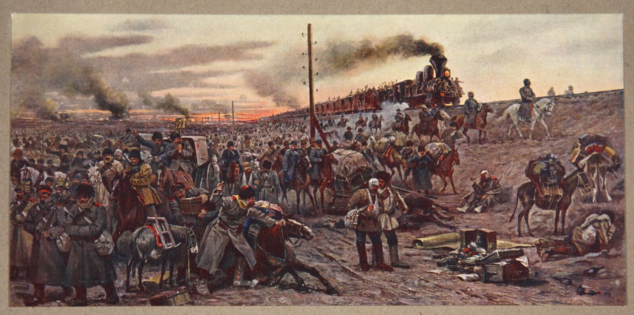 Después de la batalla de Moukden, en ruta hacia Theline, ilustración de 