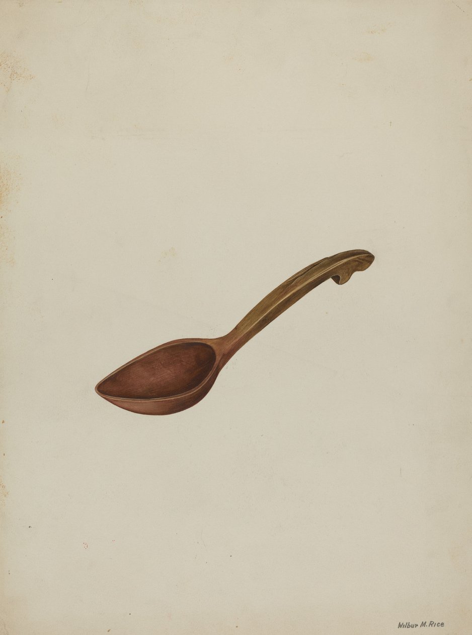 Cuchara de madera ovalada, c. 1937 de Wilbur M Rice