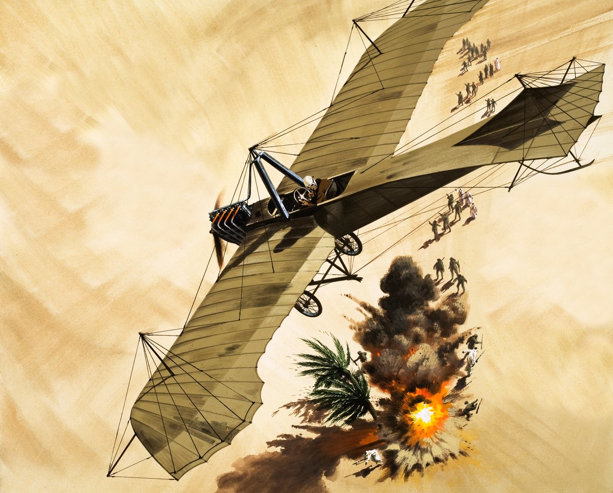 en 1911, el teniente Giulip Gavotti se convirtió en el primer hombre en lanzar una bomba desde un avión de Wilf (20th century) Hardy