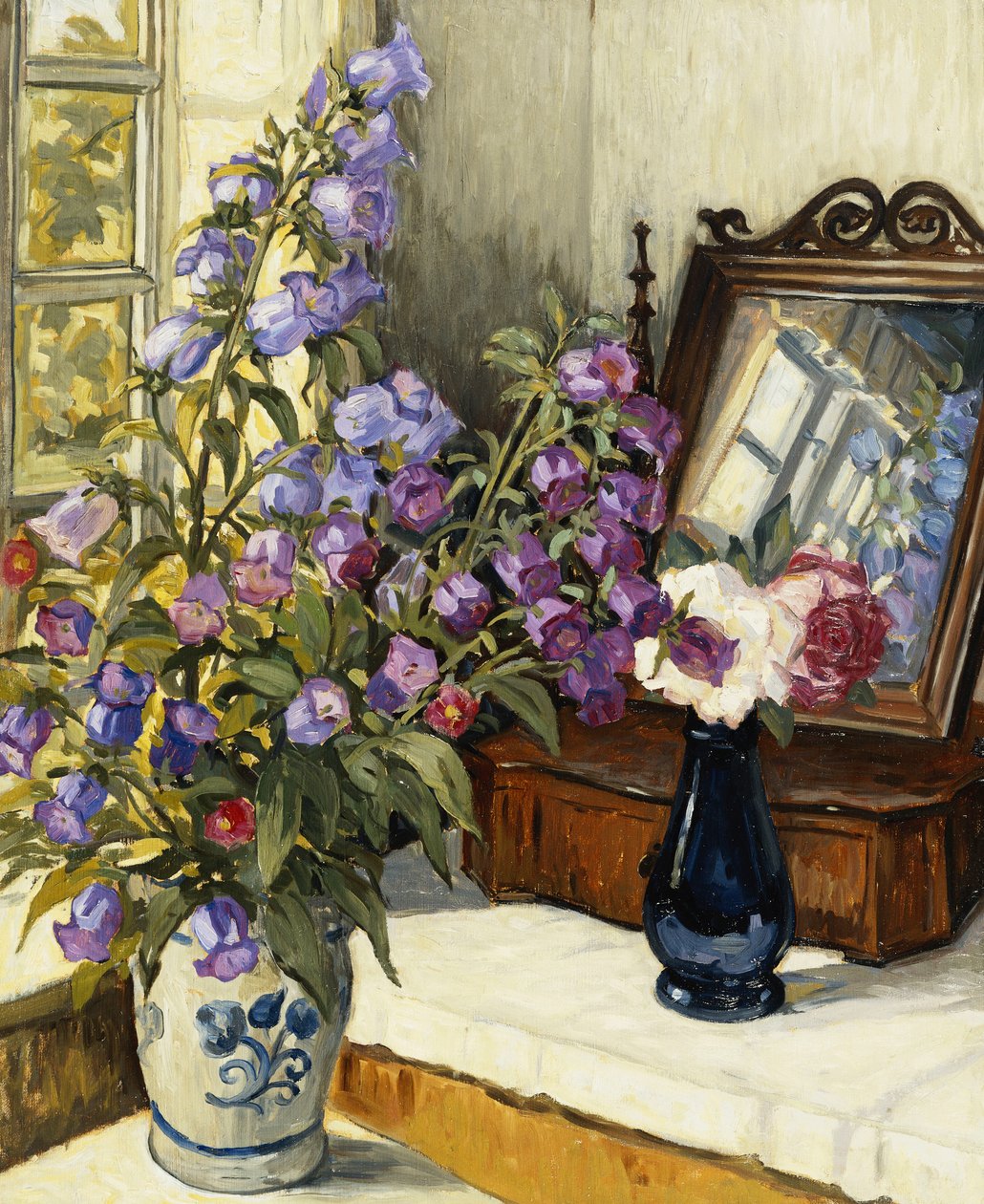 Guirnaldas y rosas en un tocador de Wilfred Peter Glud