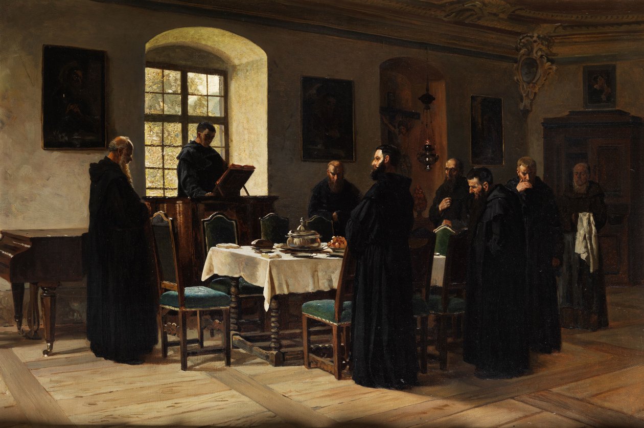 Monjes en el refectorio de Wilhelm Ludwig Friedrich Riefstahl