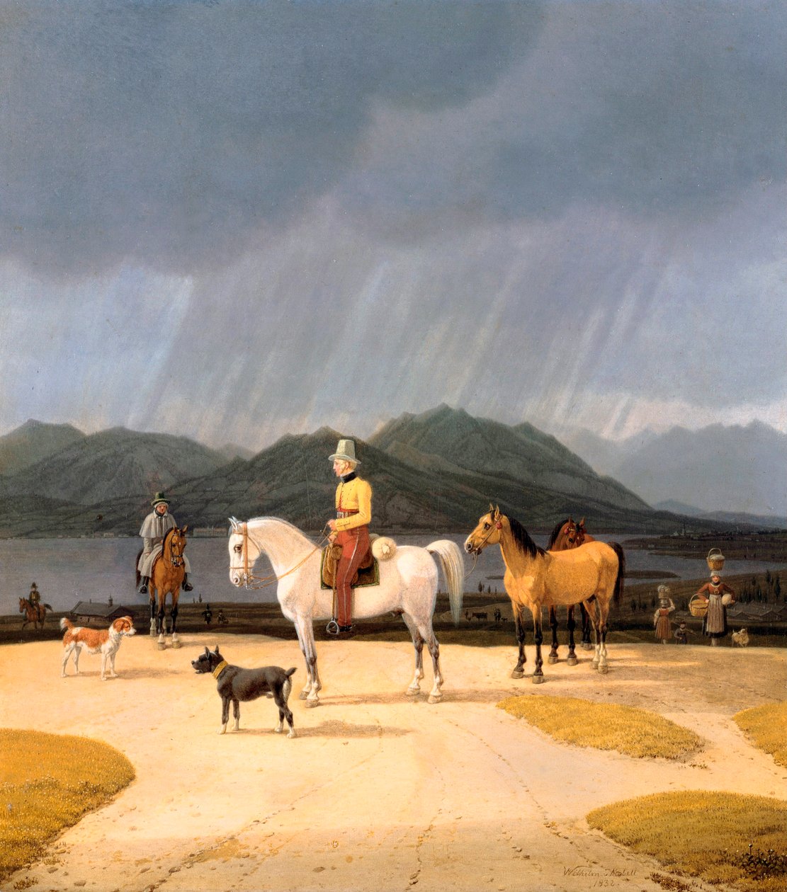 Jinetes en el lago Tegern, Alemania de Wilhelm Alexander Kobell