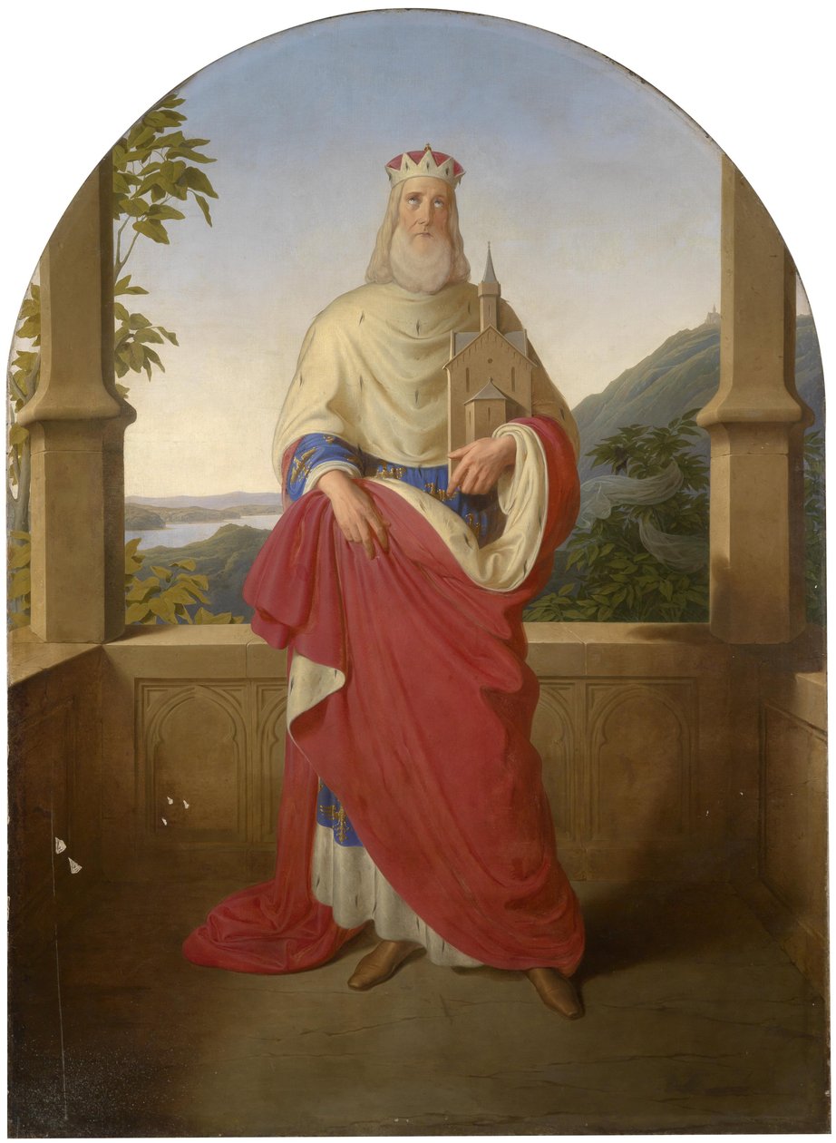 San Leopoldo frente a una vista del Danubio y la montaña Leopoldsberg, por Rieder, Wilhelm August (1796-1880) de Wilhelm August Rieder