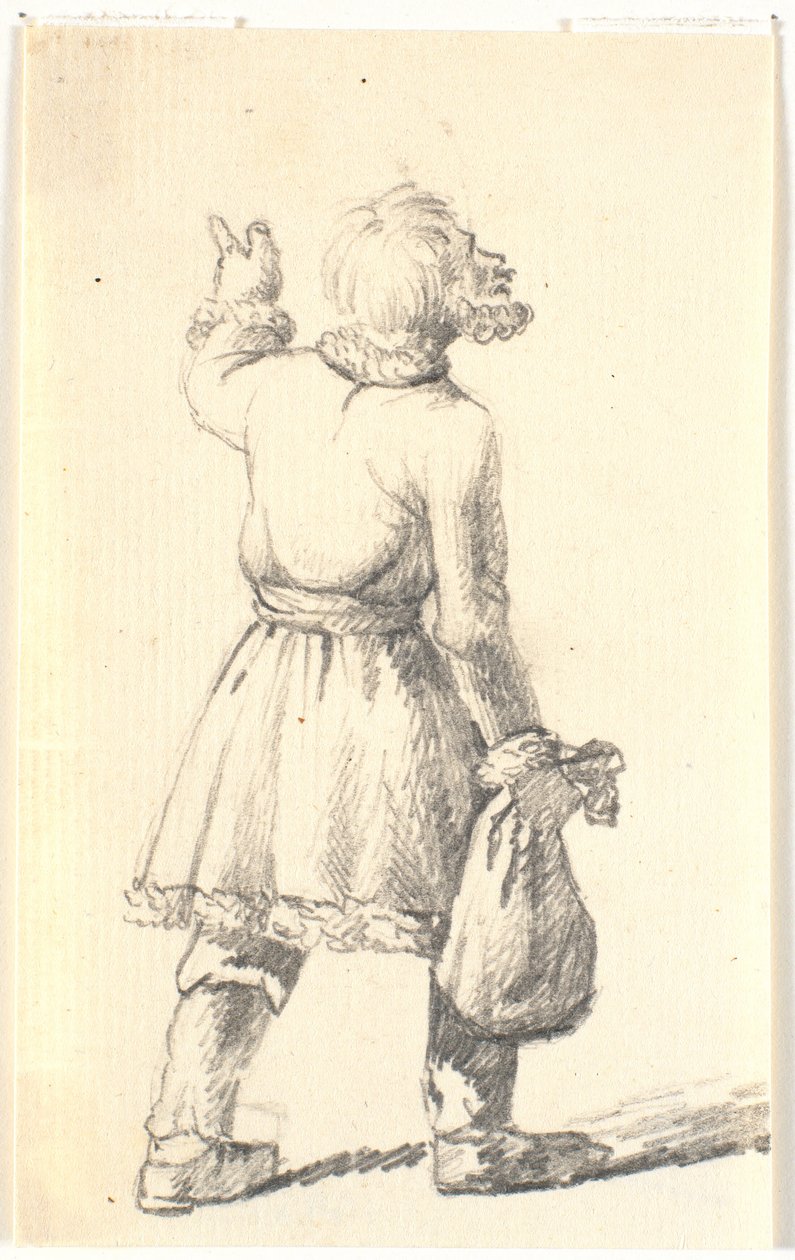 Hombre caminando con un saco de Wilhelm Bendz