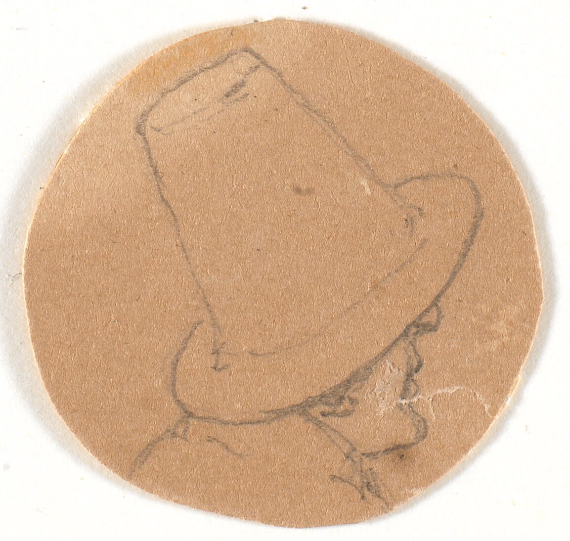 Cabeza de hombre con sombrero alto. Perfil a la derecha de Wilhelm Bendz