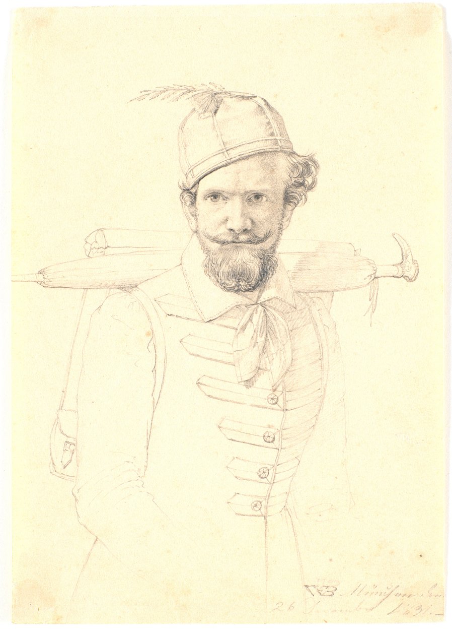 Autorretrato con mochila de Wilhelm Bendz
