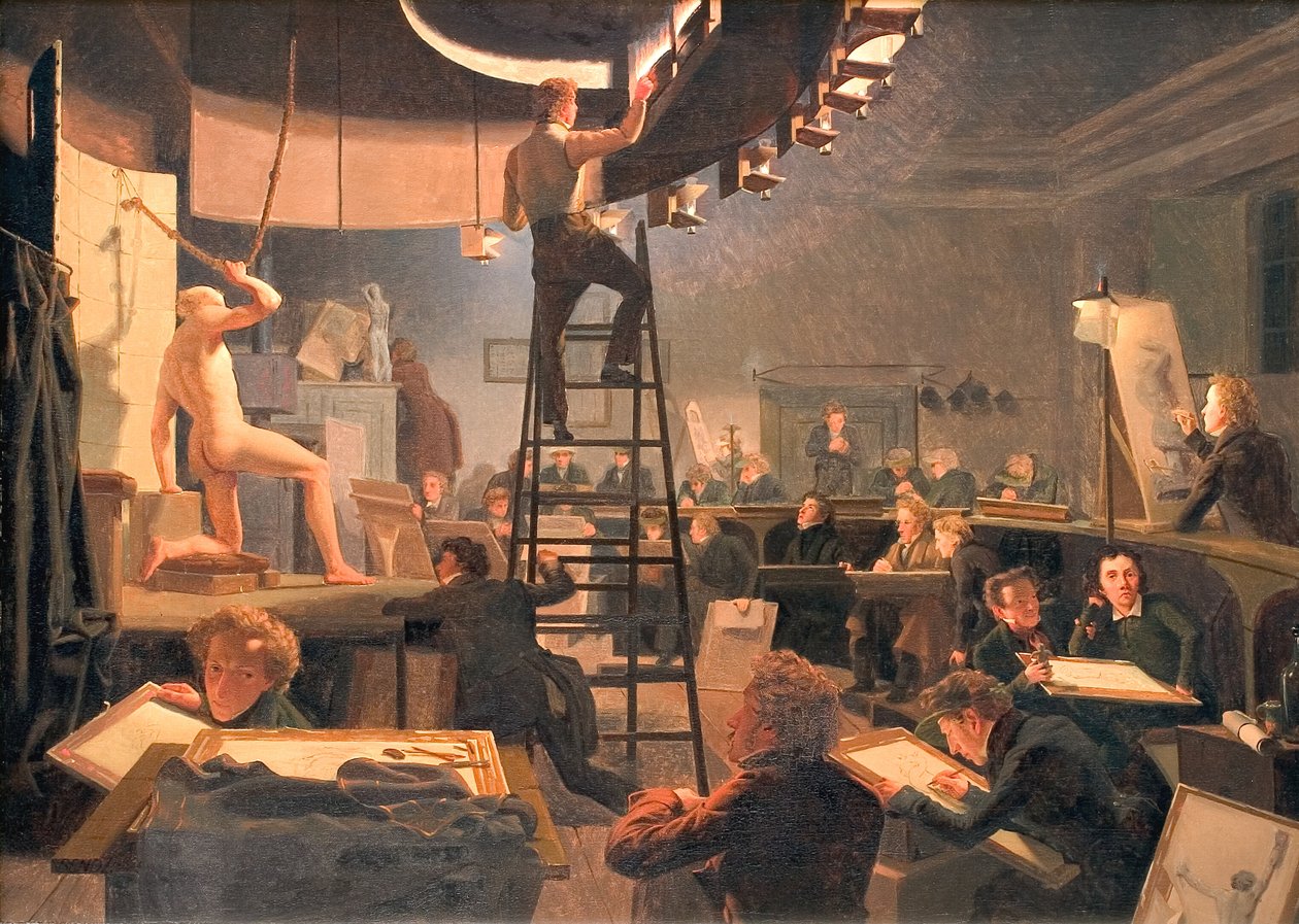 La clase vitalicia en la Real Academia de Bellas Artes de Wilhelm Ferdinand Bendz