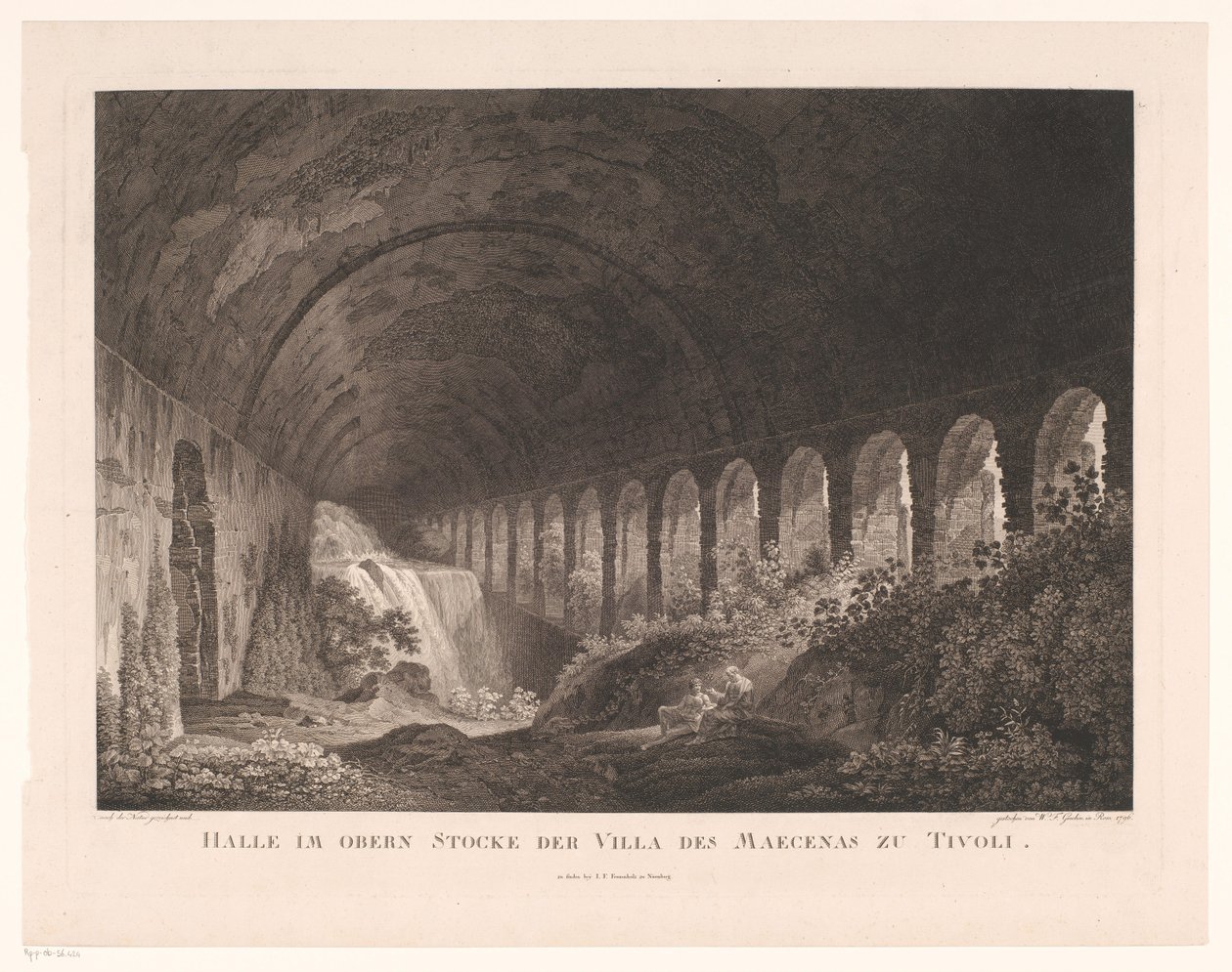 No en los establos de Villa Mecenas en Tivoli Salón en el piso superior de la villa de Mecenas en Tivoli (título sobre objeto) de Wilhelm Friedrich Gmelin