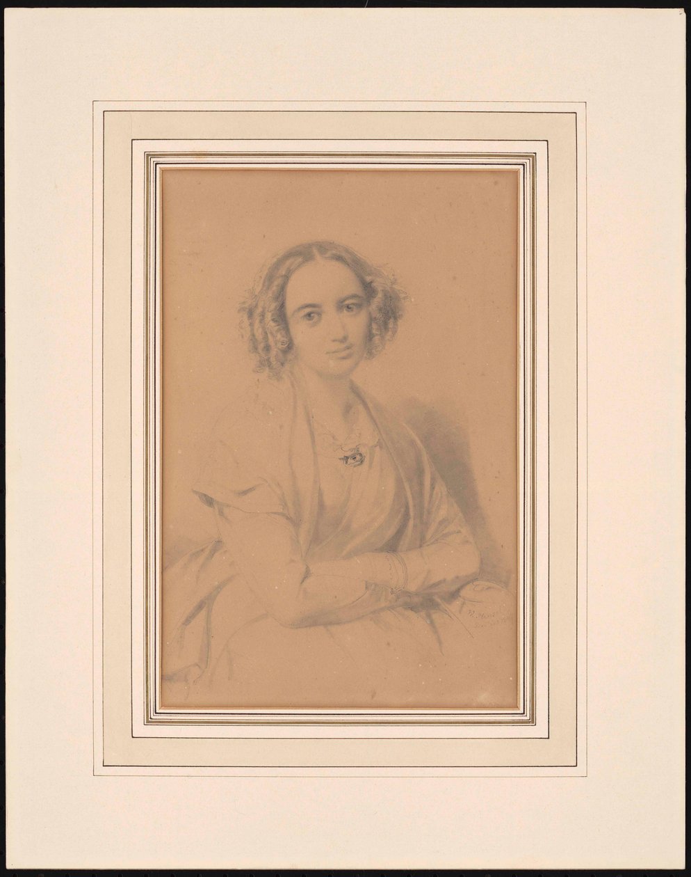 Retrato de la compositora Fanny Hensel née Mendelssohn 1805-1847, 1847 de Wilhelm Hensel