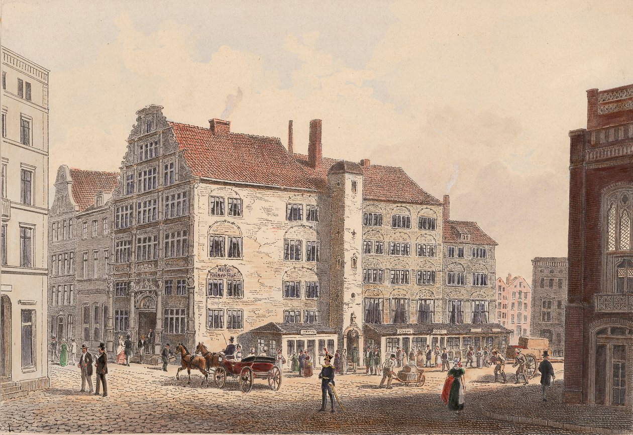Hamburgo 1845 vista lateral del hotel kaiserhof de WIlhelm Heuer