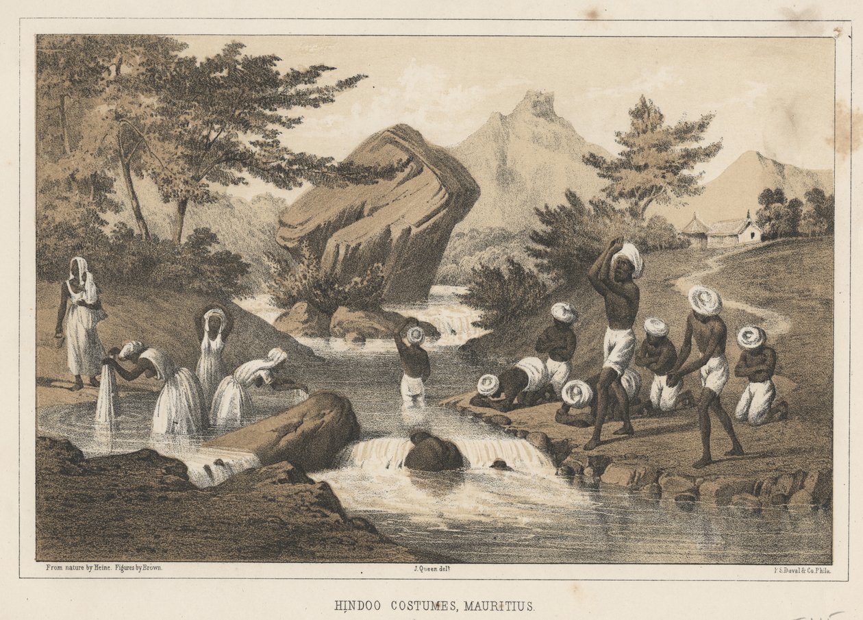 Trajes hindúes, Mauricio, 1855 de Wilhelm Joseph Heine
