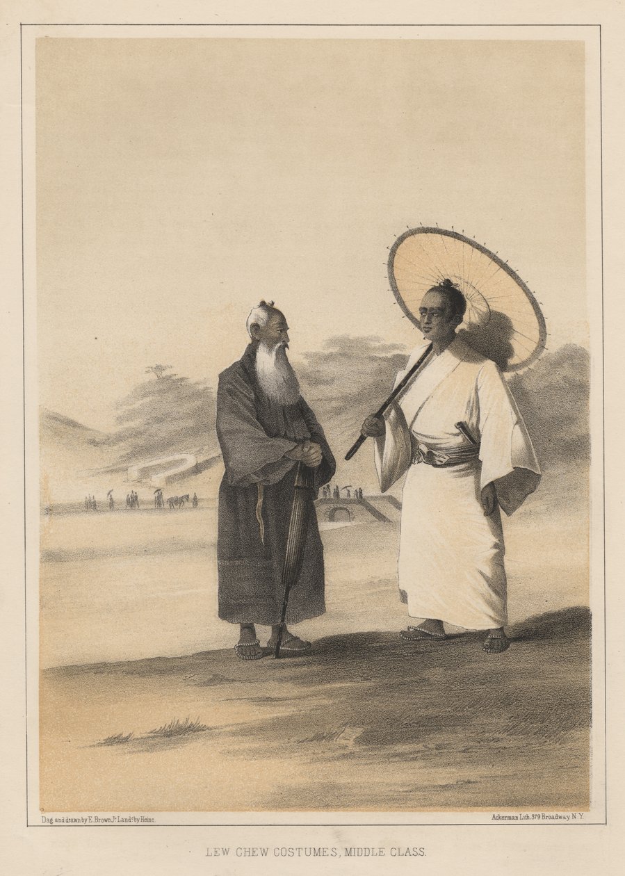 Trajes de Lew Chew, Clase Media, 1855 de Wilhelm Joseph Heine