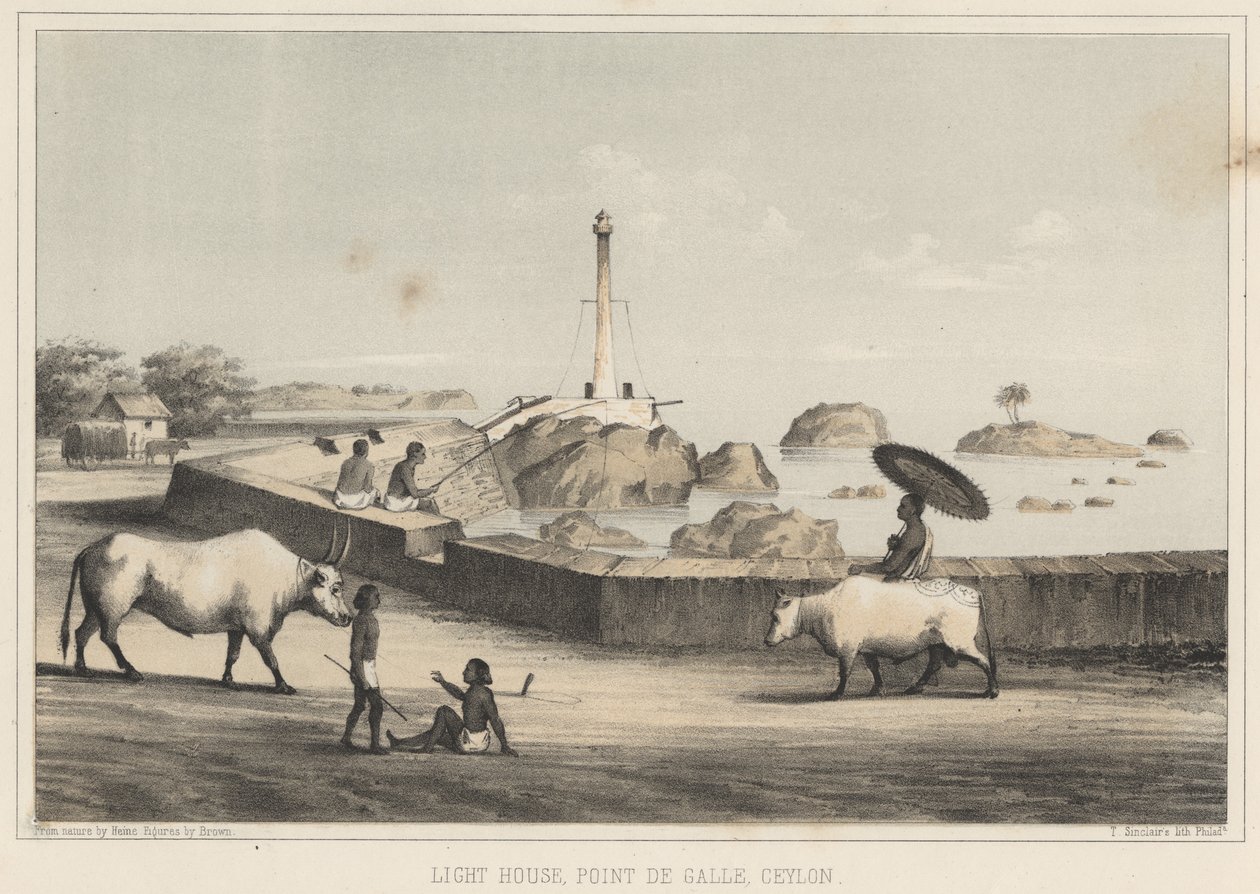 Faro, Point de Galle, Ceilán, 1855 de Wilhelm Joseph Heine